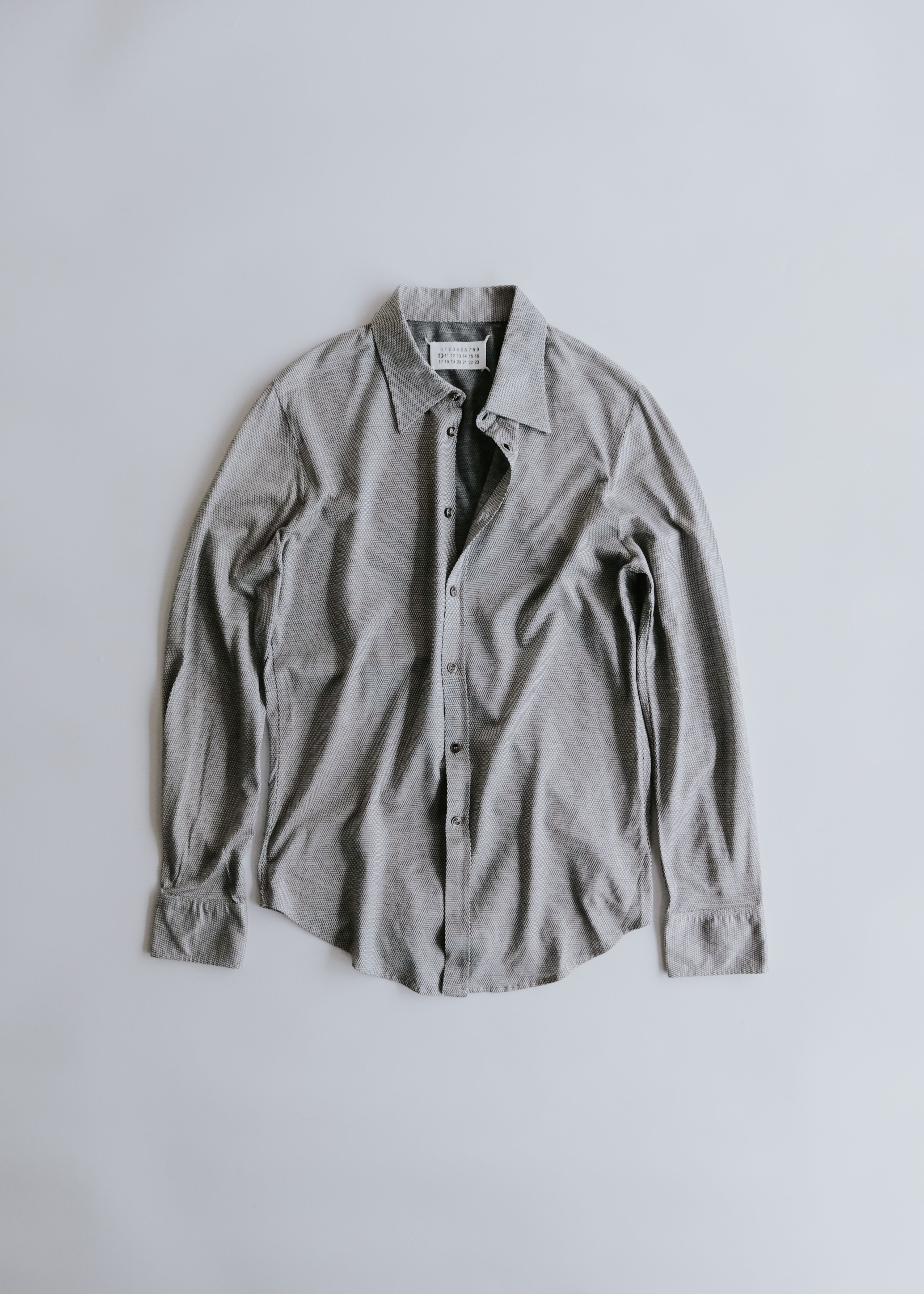 MARTIN MARGIELA 05AW geometric design cotton regular collar shirt