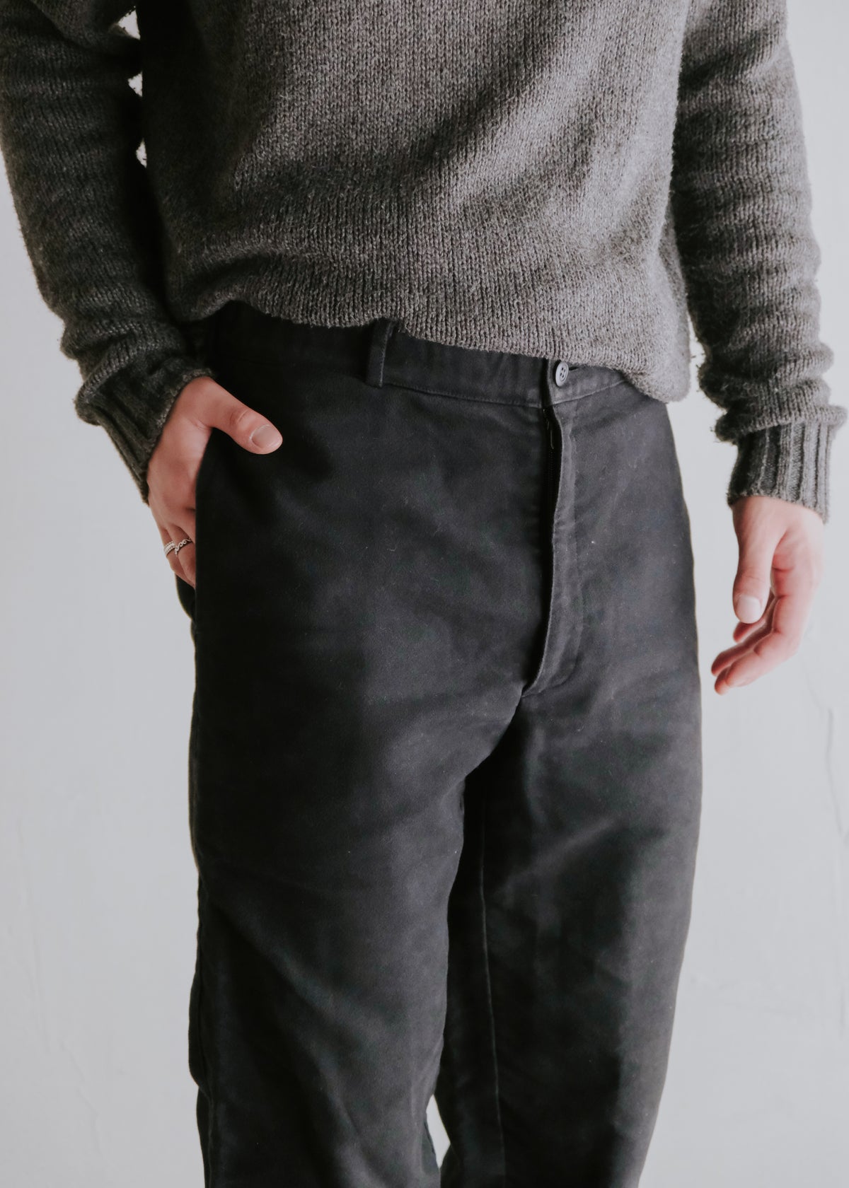 90's A.P.C. cotton moleskin straight trousers