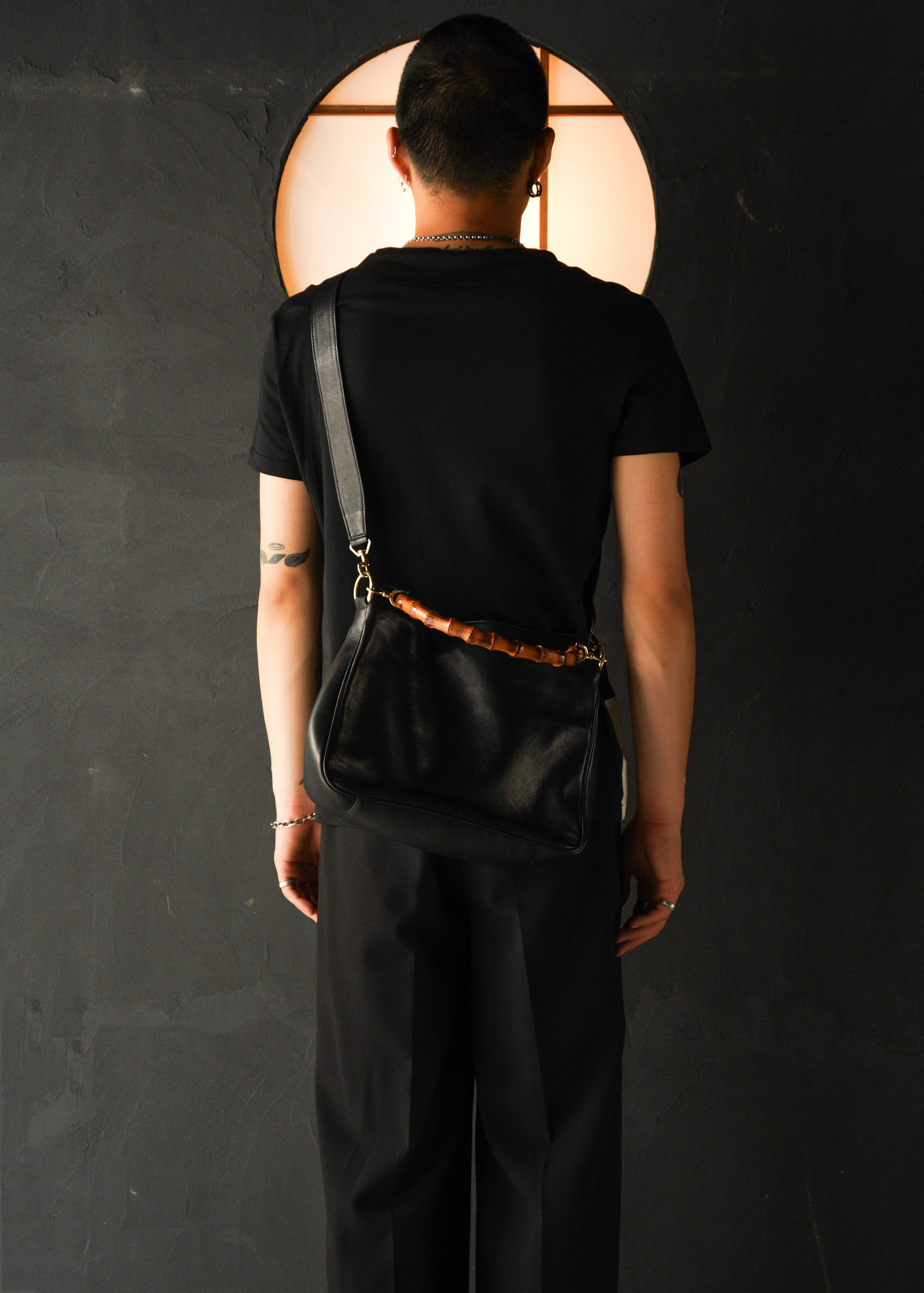 90-00’s GUCCI bamboo handle 2 way shoulder bag