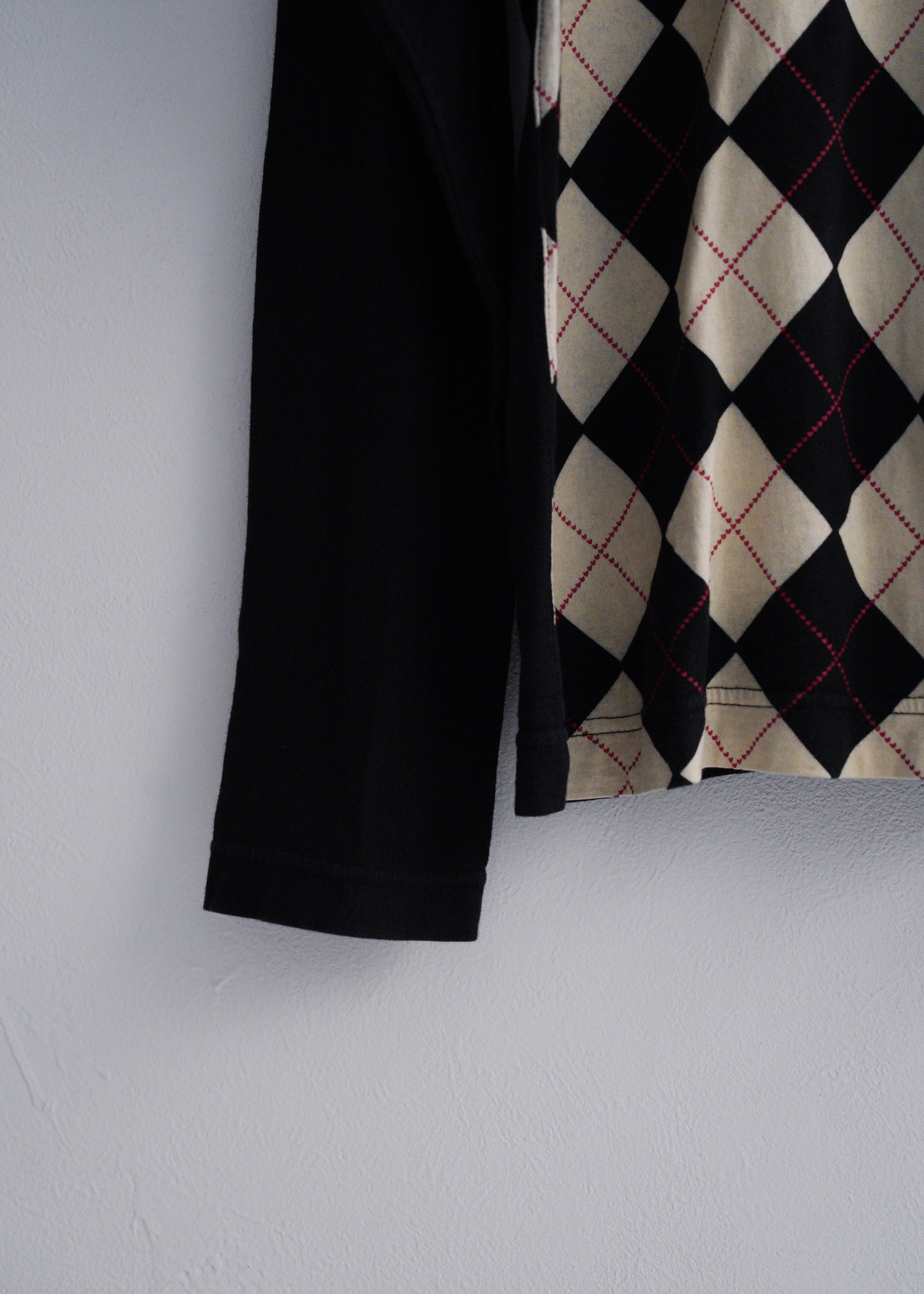 COMME des GARCONS HOMME 08AW argyle cotton long sleeve t shirt