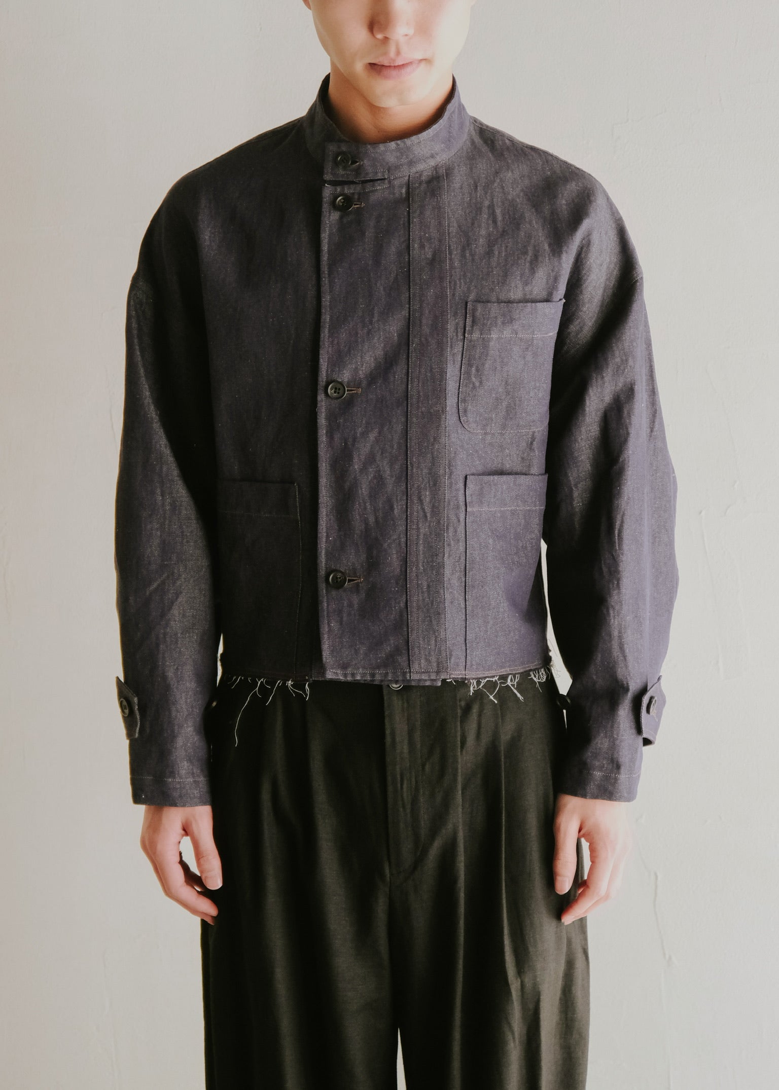 HOMO LUDENS 26SS short forestiere denim jacket / Indigo