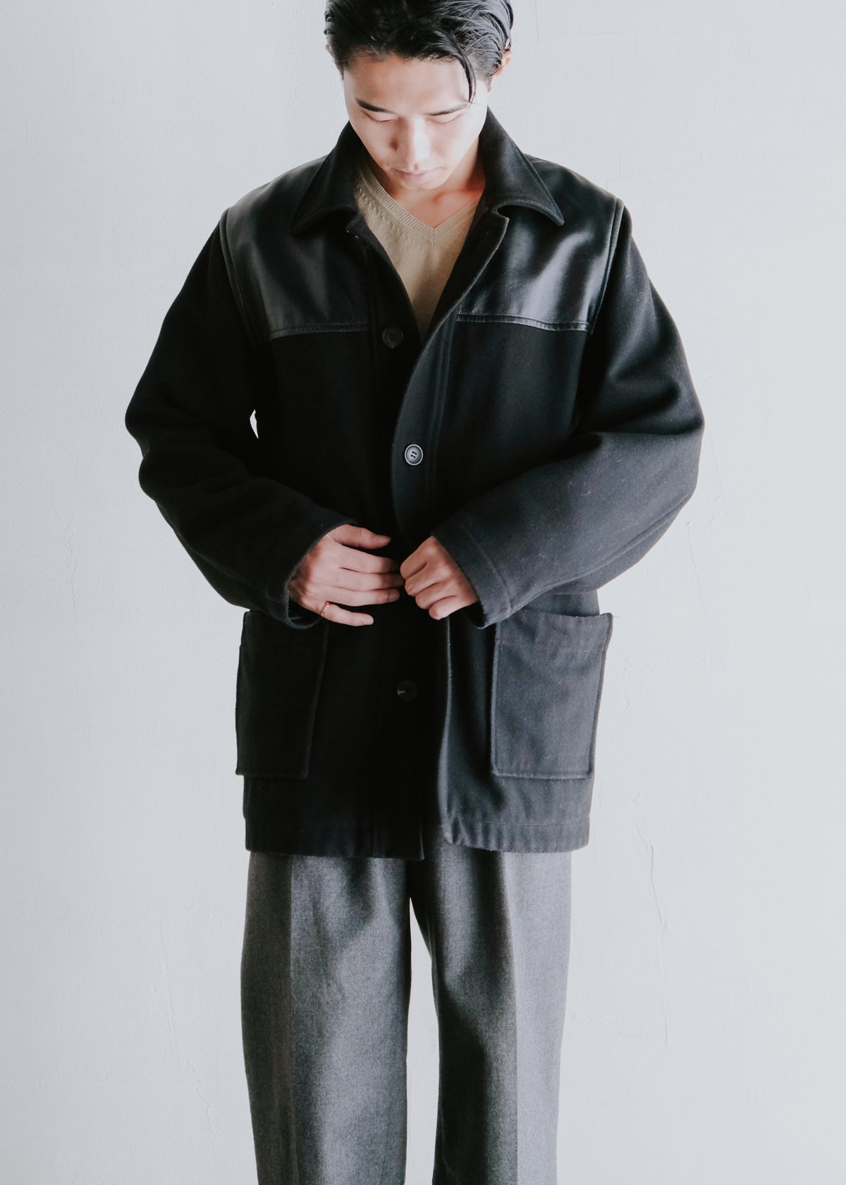 A.P.C. アーペーセー 90年代 cow レザー yoke donkey ジャケット メンズ