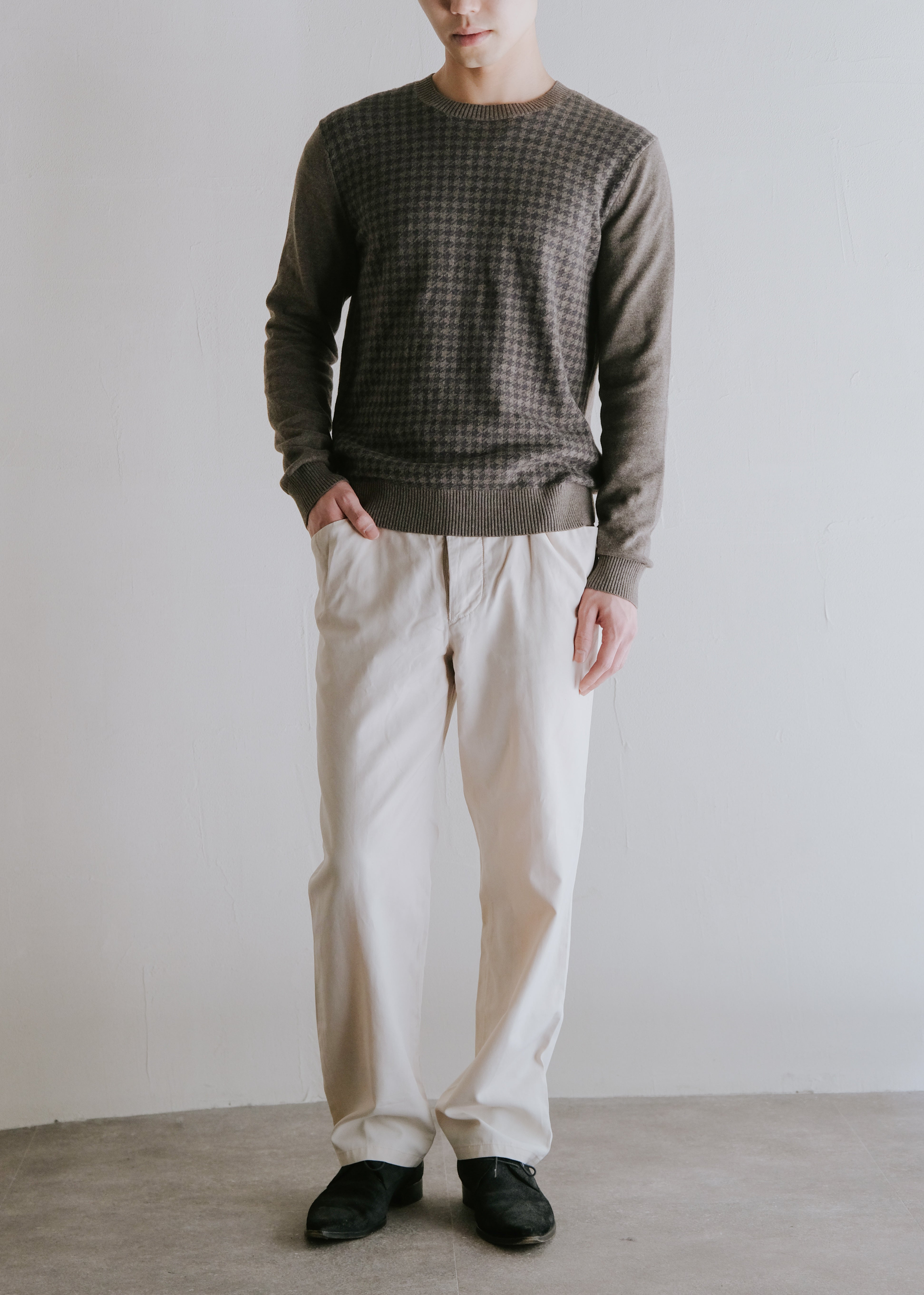 BANANA REPUBLIC jacquard pattern cotton crew neck knit