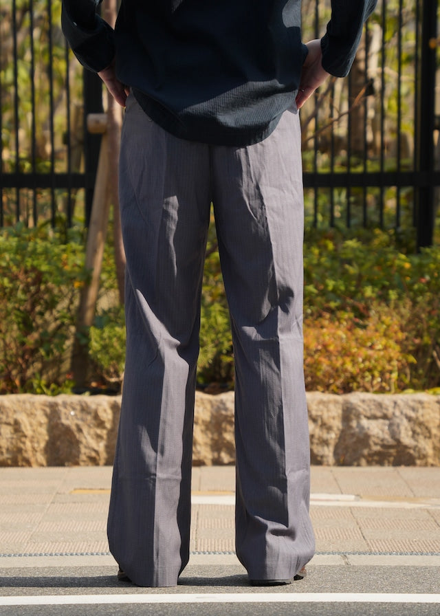 Wide Straight Center-Pressed Stripe Trousers