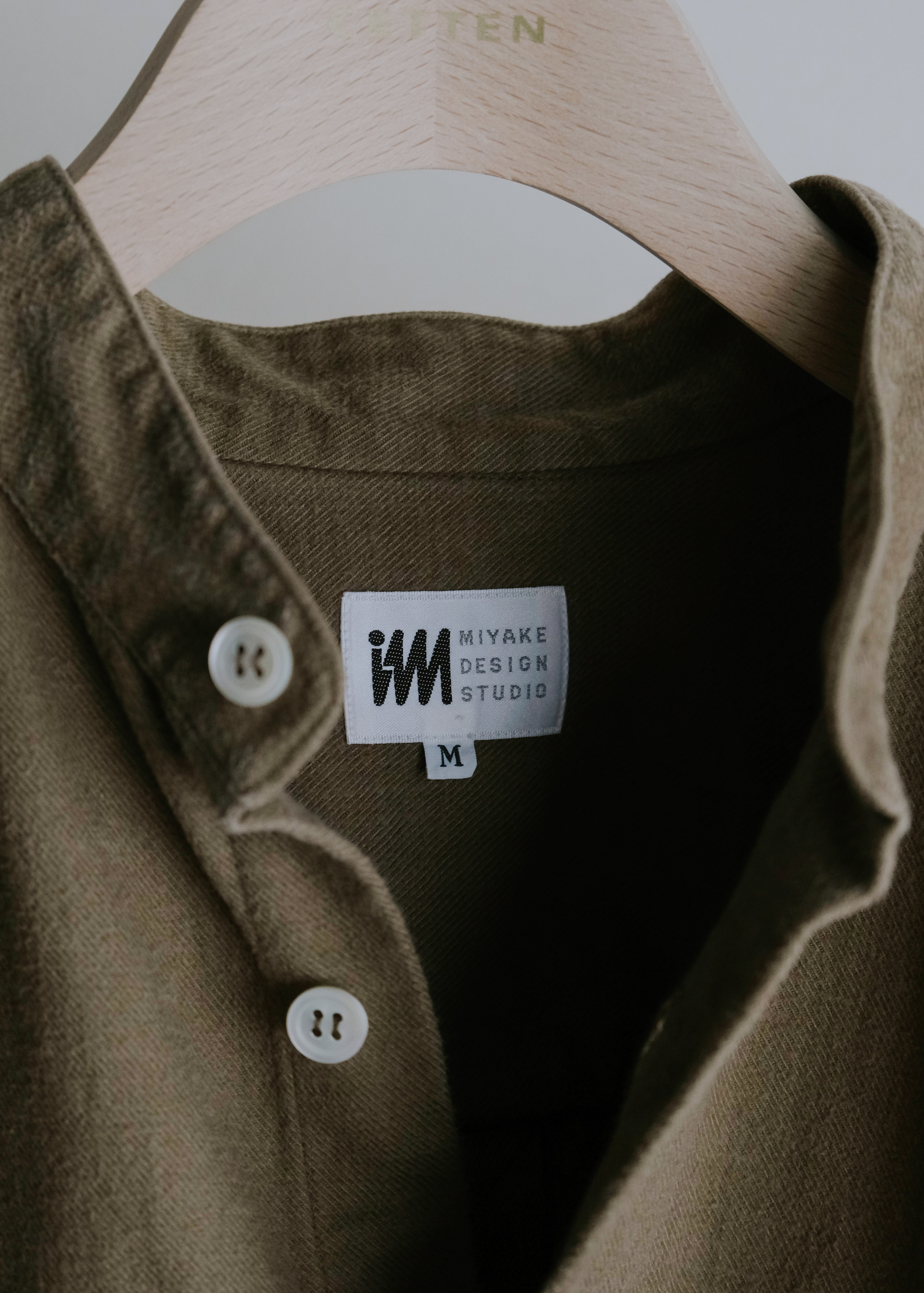 80-90's ISSEY MIYAKE im MIYAKE DESIGH STUDIO brushed cotton band collar shirt