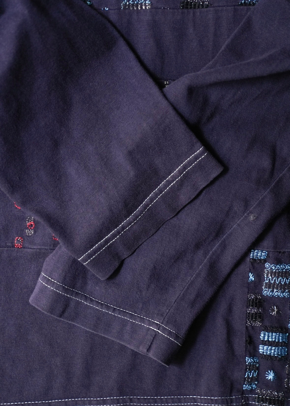 COMME des GARÇONS HOMME AD2002 embroidered panel long sleeve T-Shirt