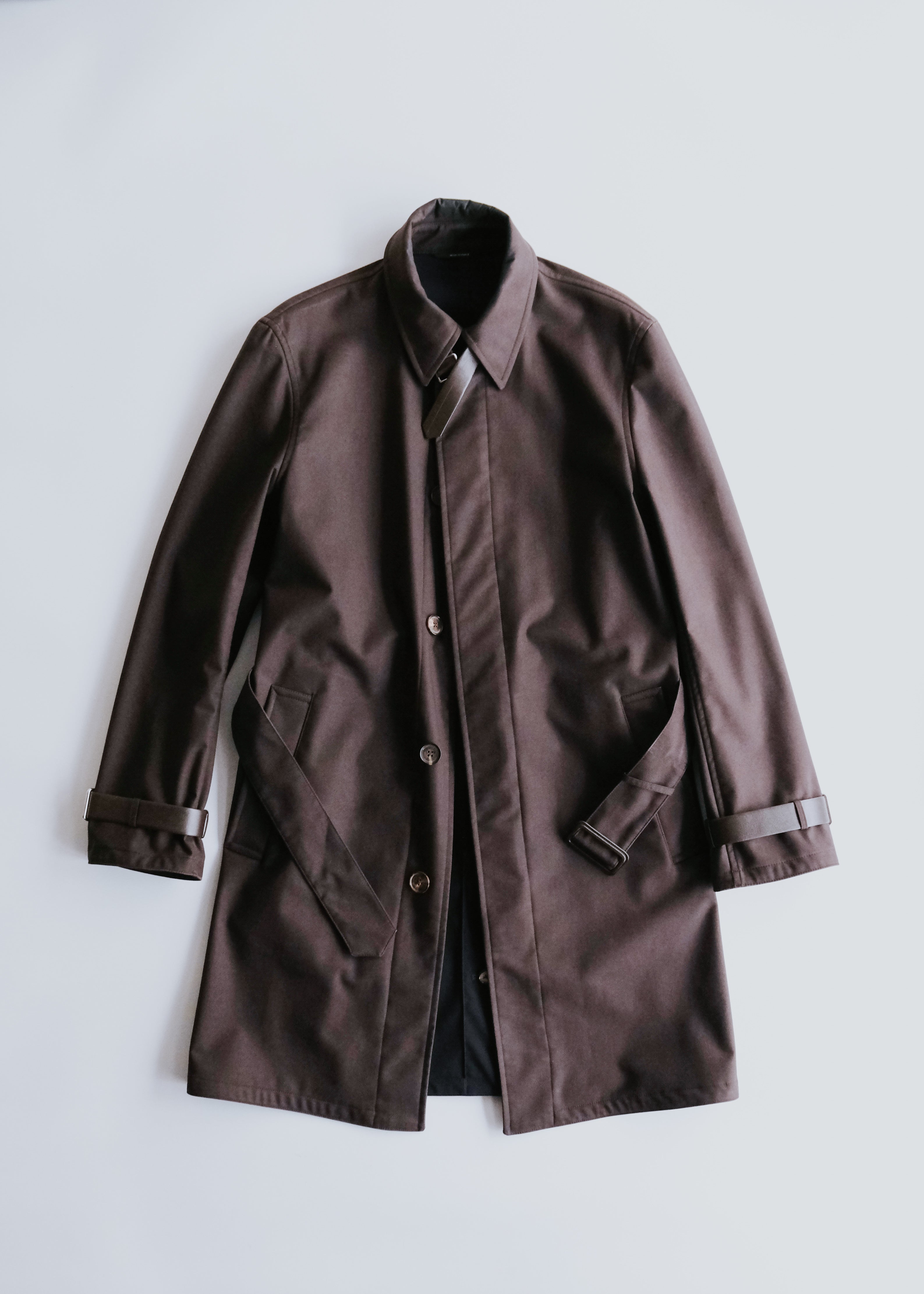 00's HERMÈS waxed cotton multiple belted coat