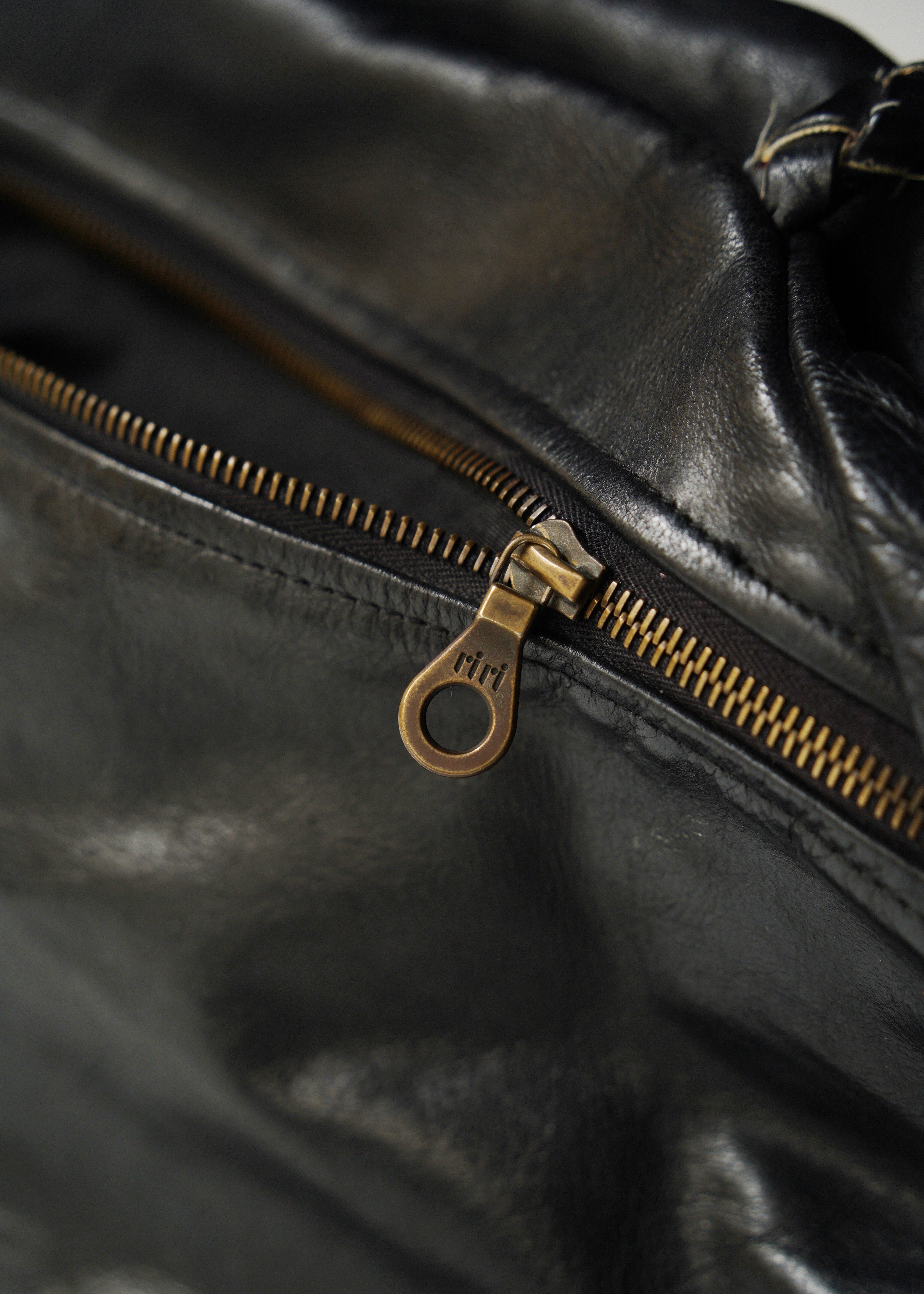 Leather boston bag