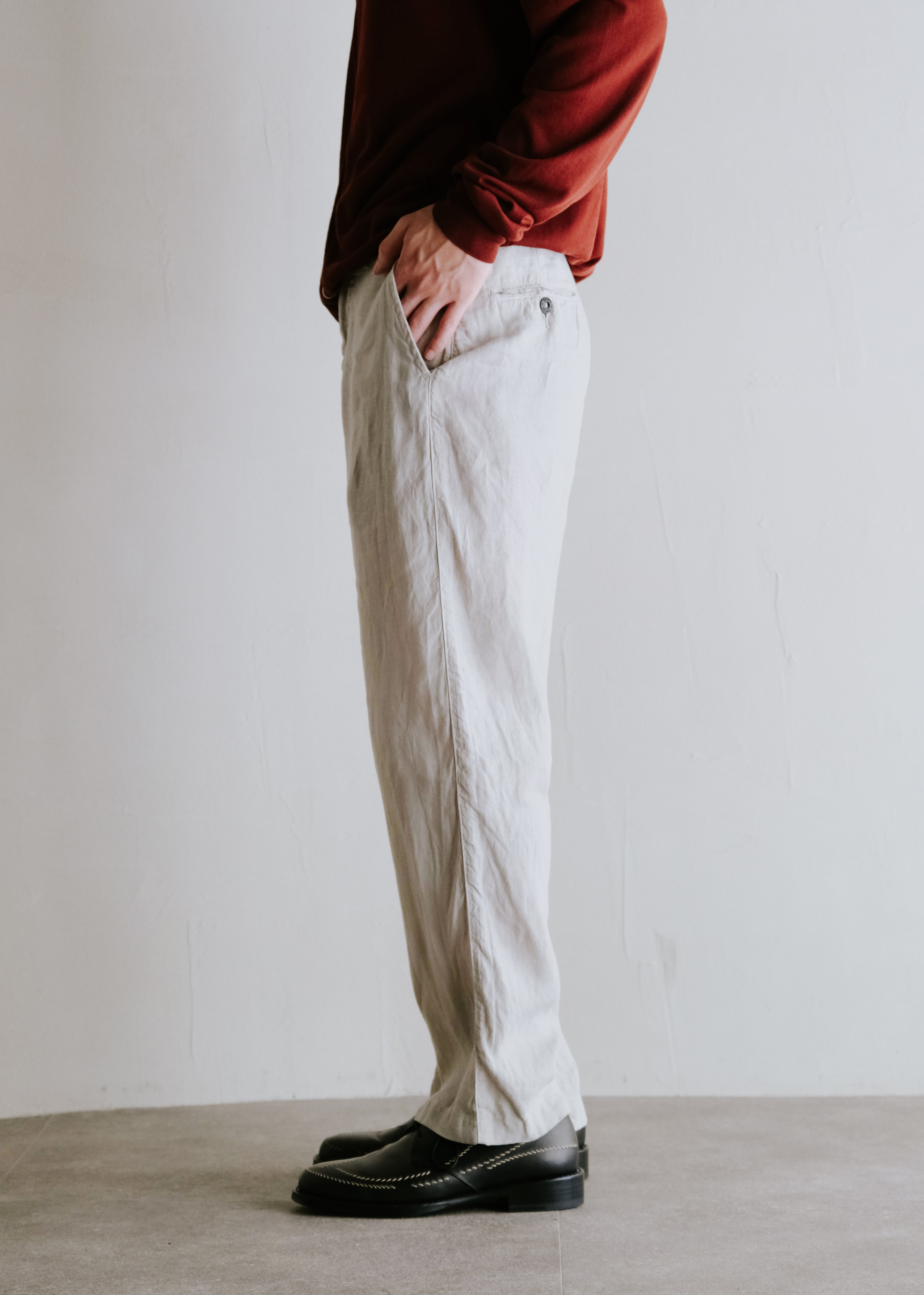 STONE ISLAND 02SS linen straight trousers