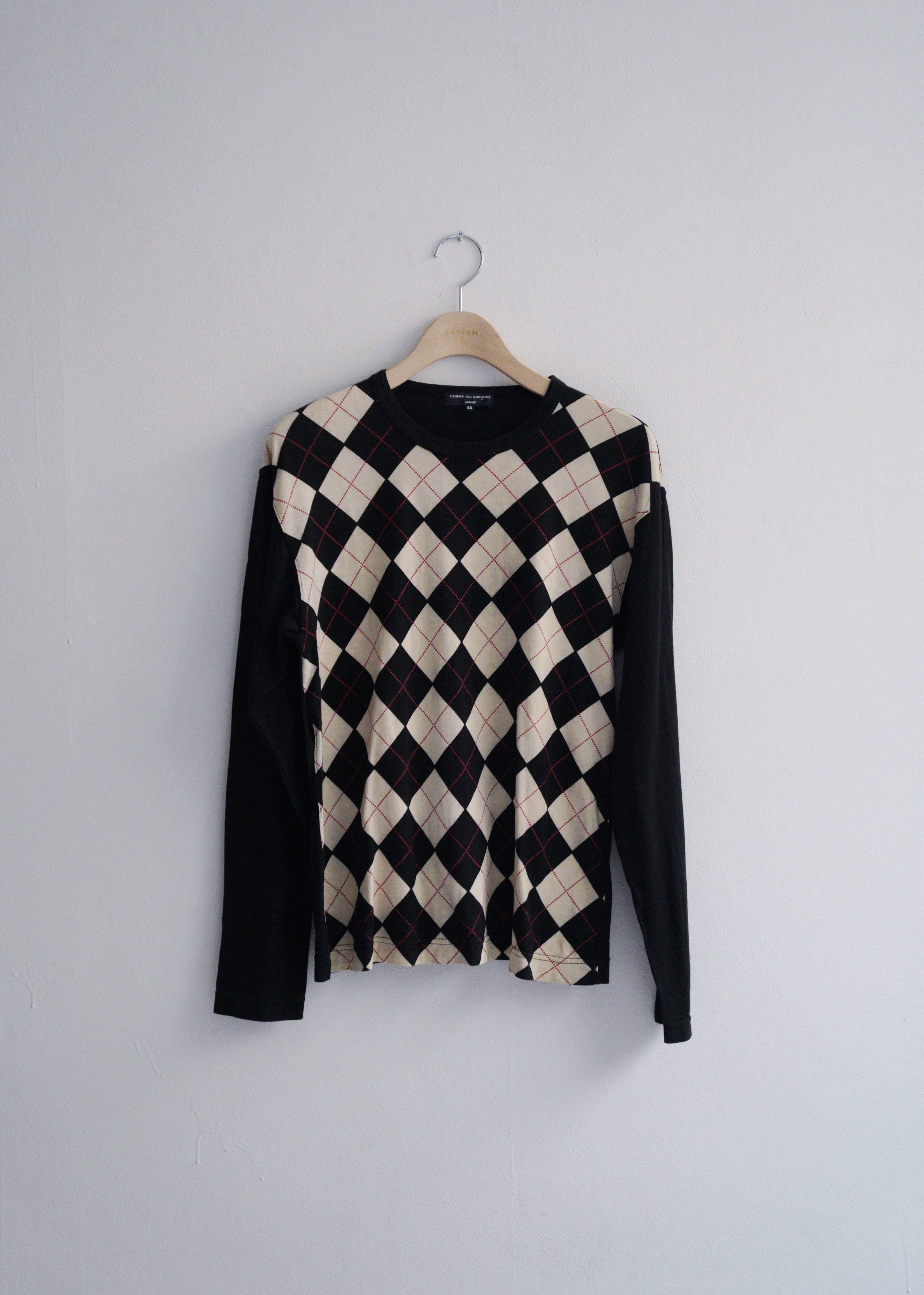 COMME des GARCONS HOMME 08AW argyle cotton long sleeve t shirt