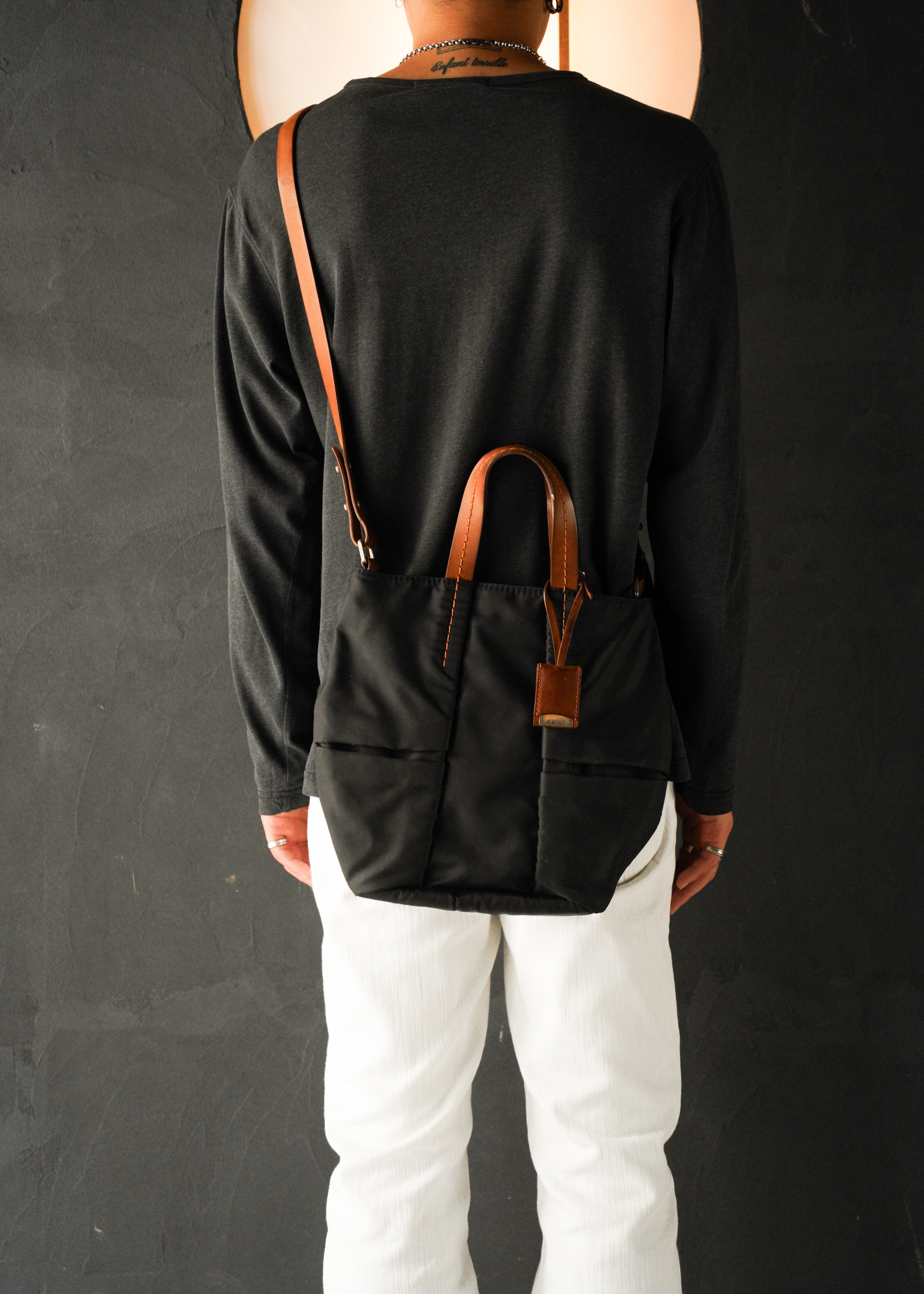 Jil sander 2 way nylon shoulder bag