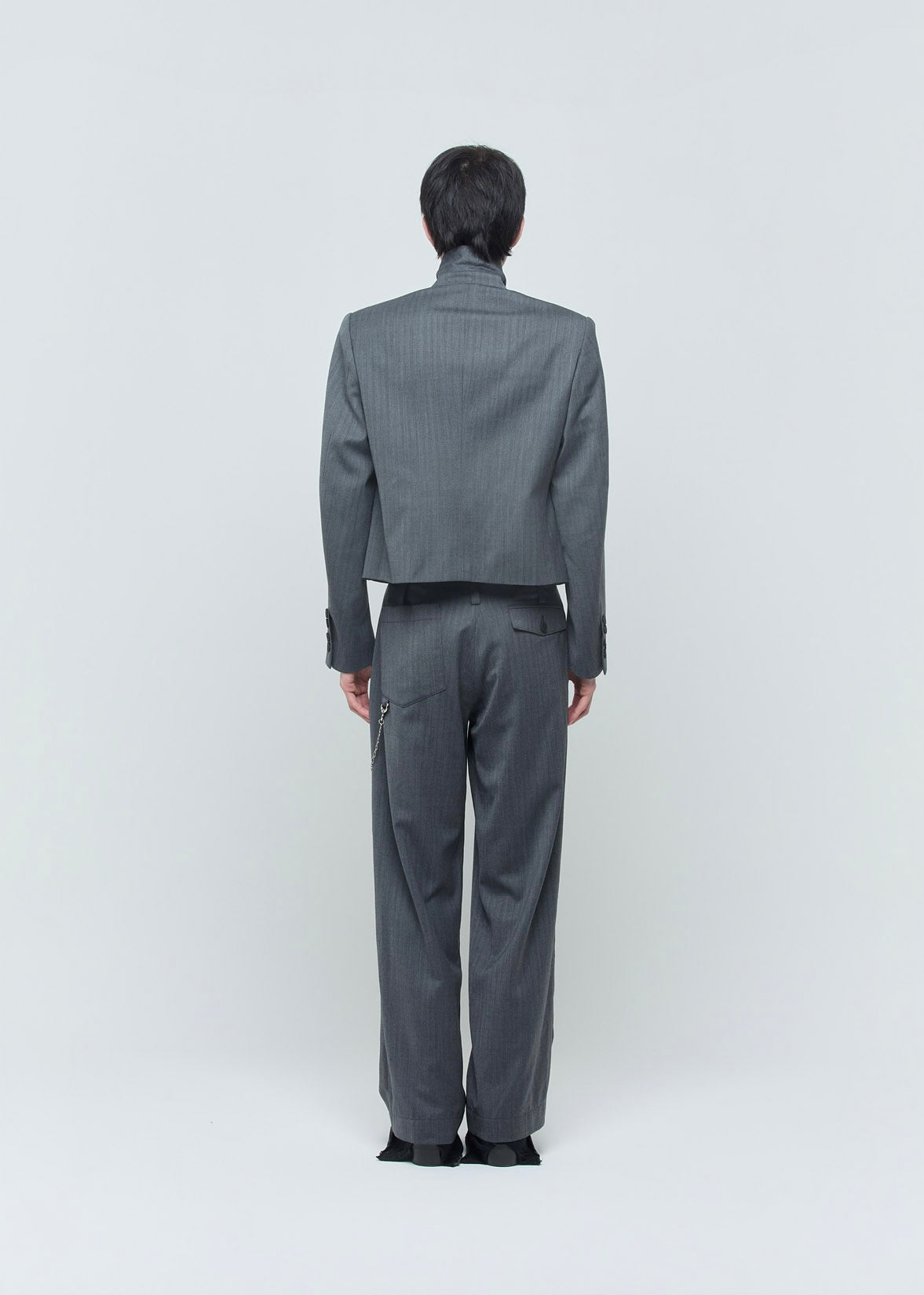 SHOOP 26AW RAYMOND CHAIN TROUSERS / Grey Herringbone