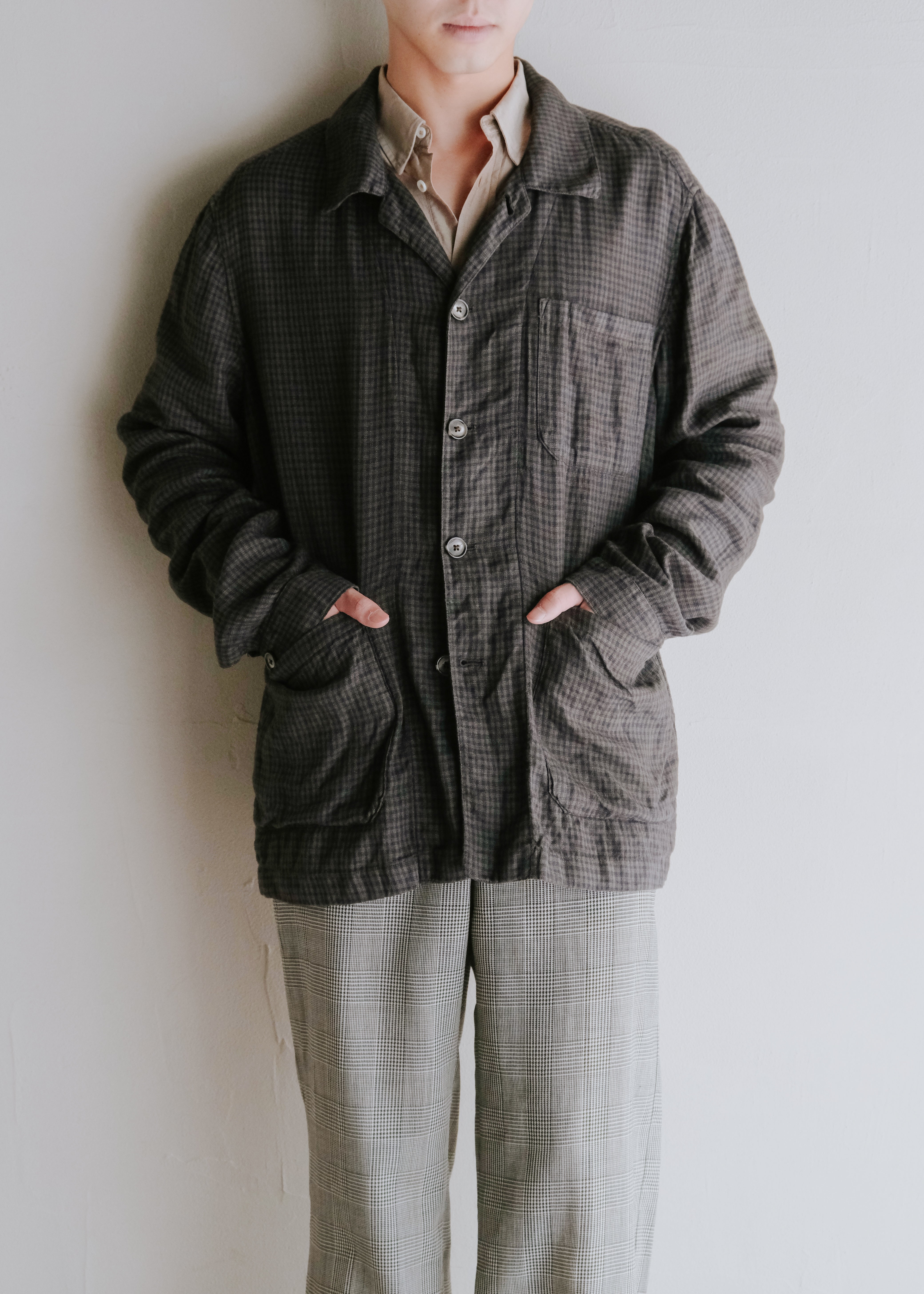 MARCEL LASSANCE PARIS checkers cotton shirt jacket