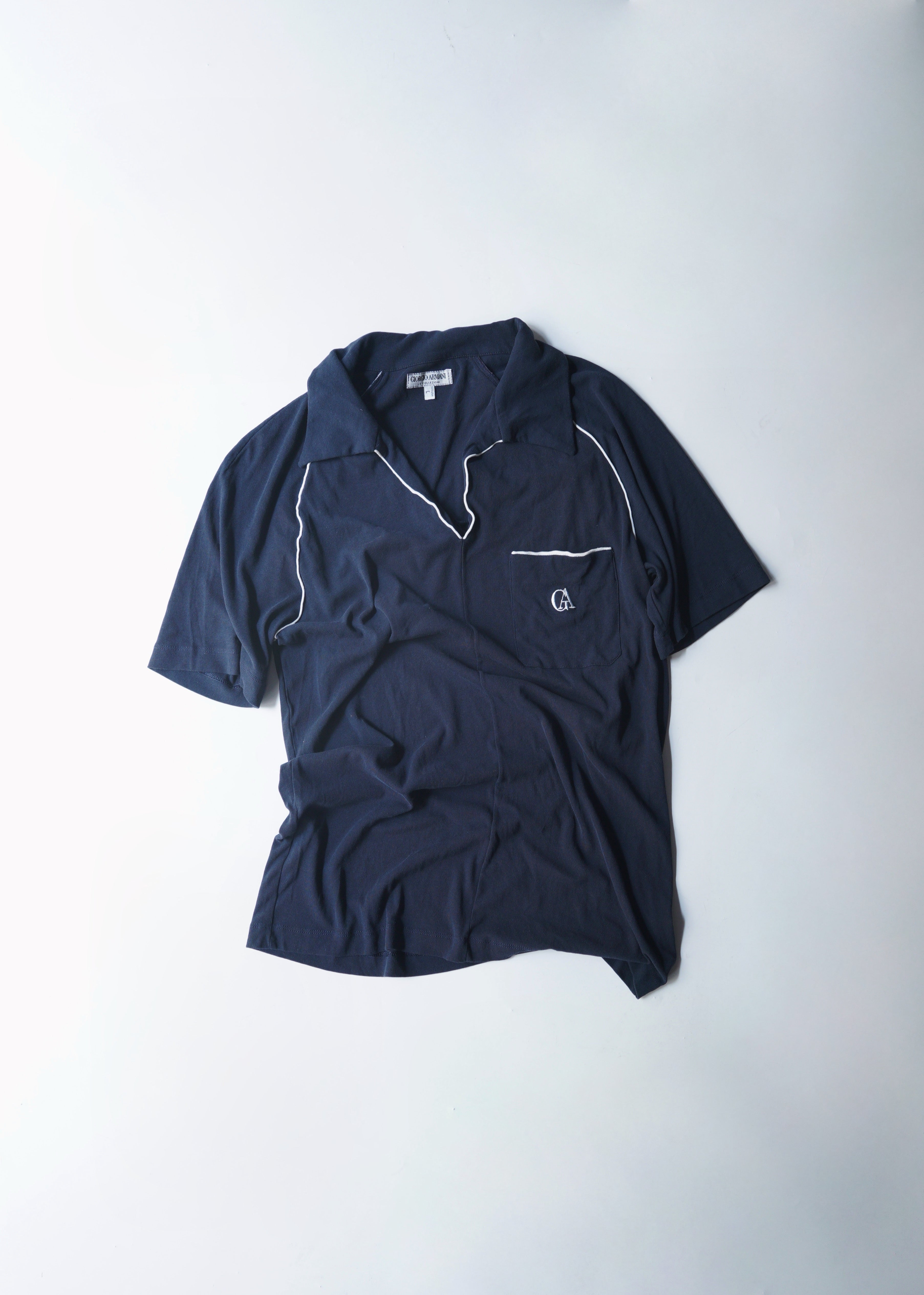 90's GIORGIO ARMANI piping skipper polo shirt