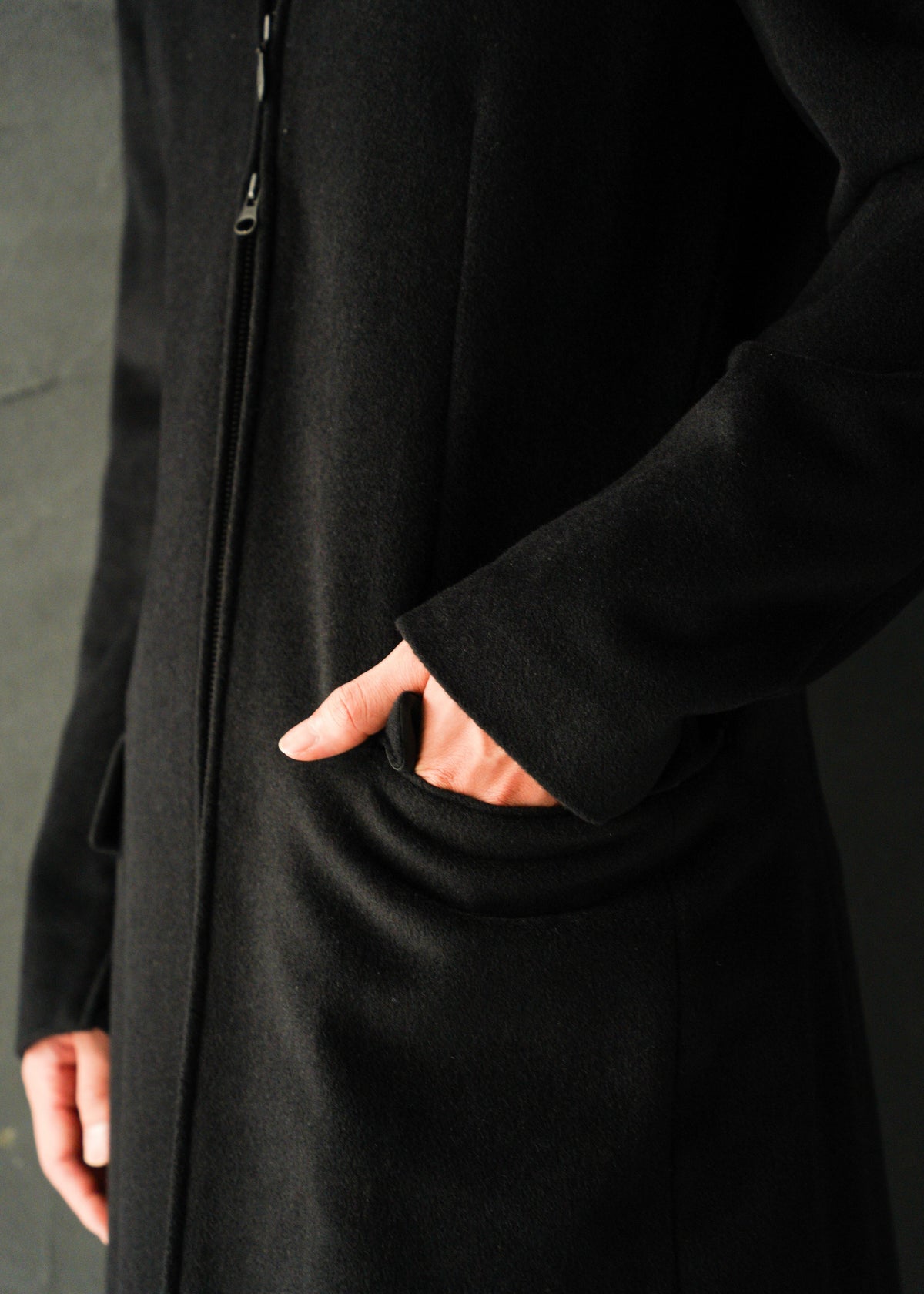 Jean Paul Gaultier HOMME belted neck double zip angora blend wool maxi-length coat