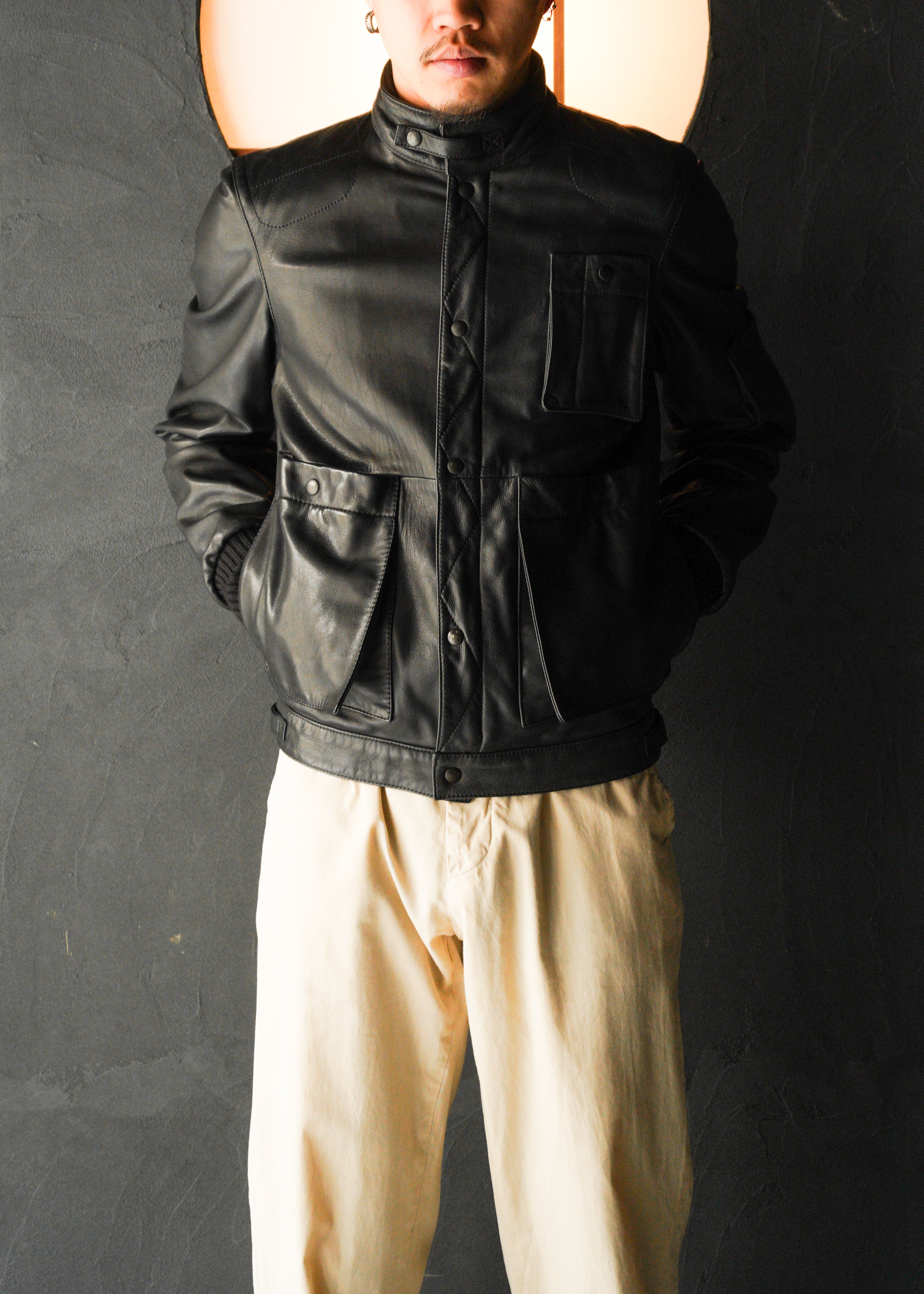 MARTIN MARGIELA 07AW multiple pockets single leather riders jacket