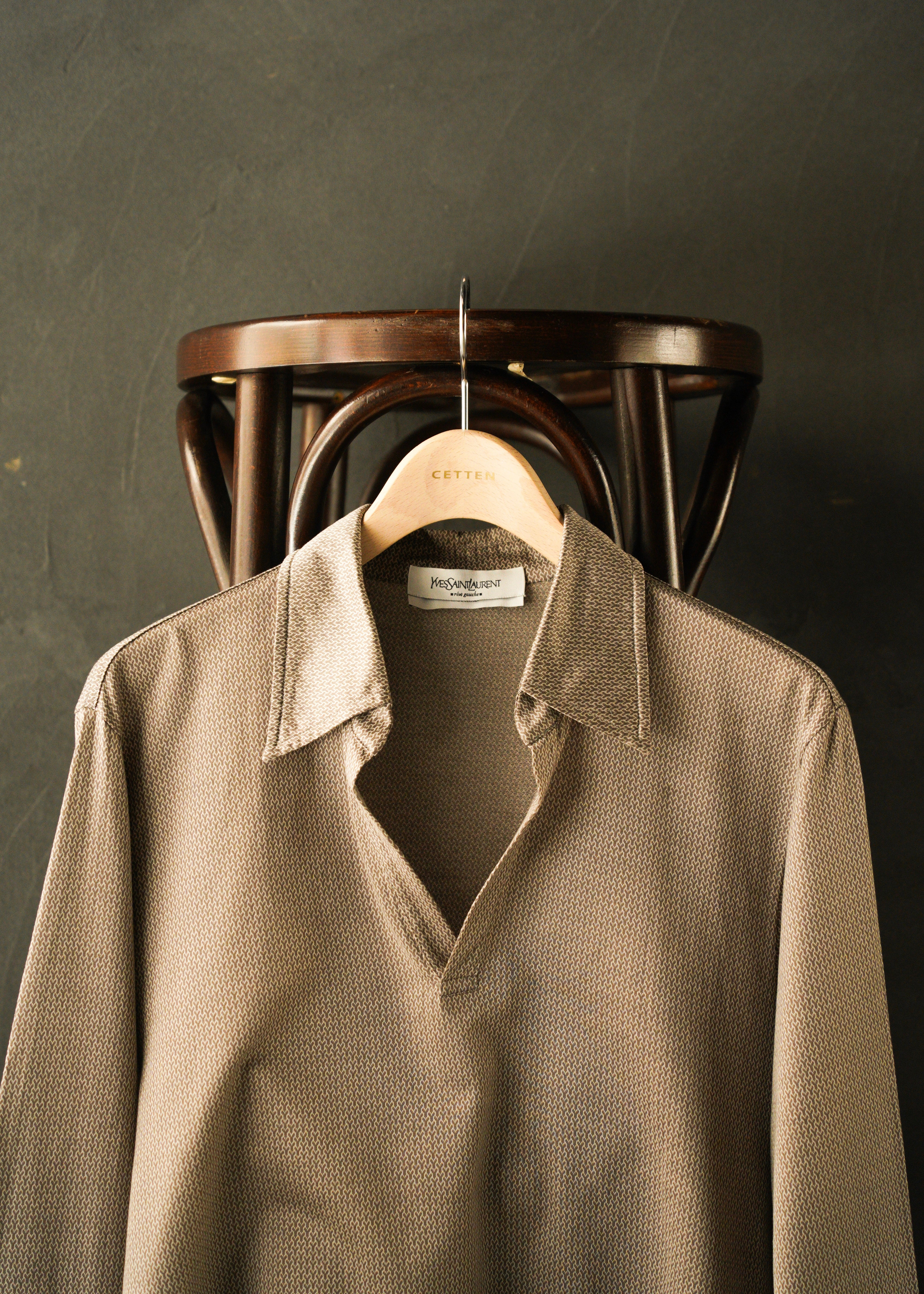 00’s Yves Saint Laurent rive gauche geometric design skipper shirt