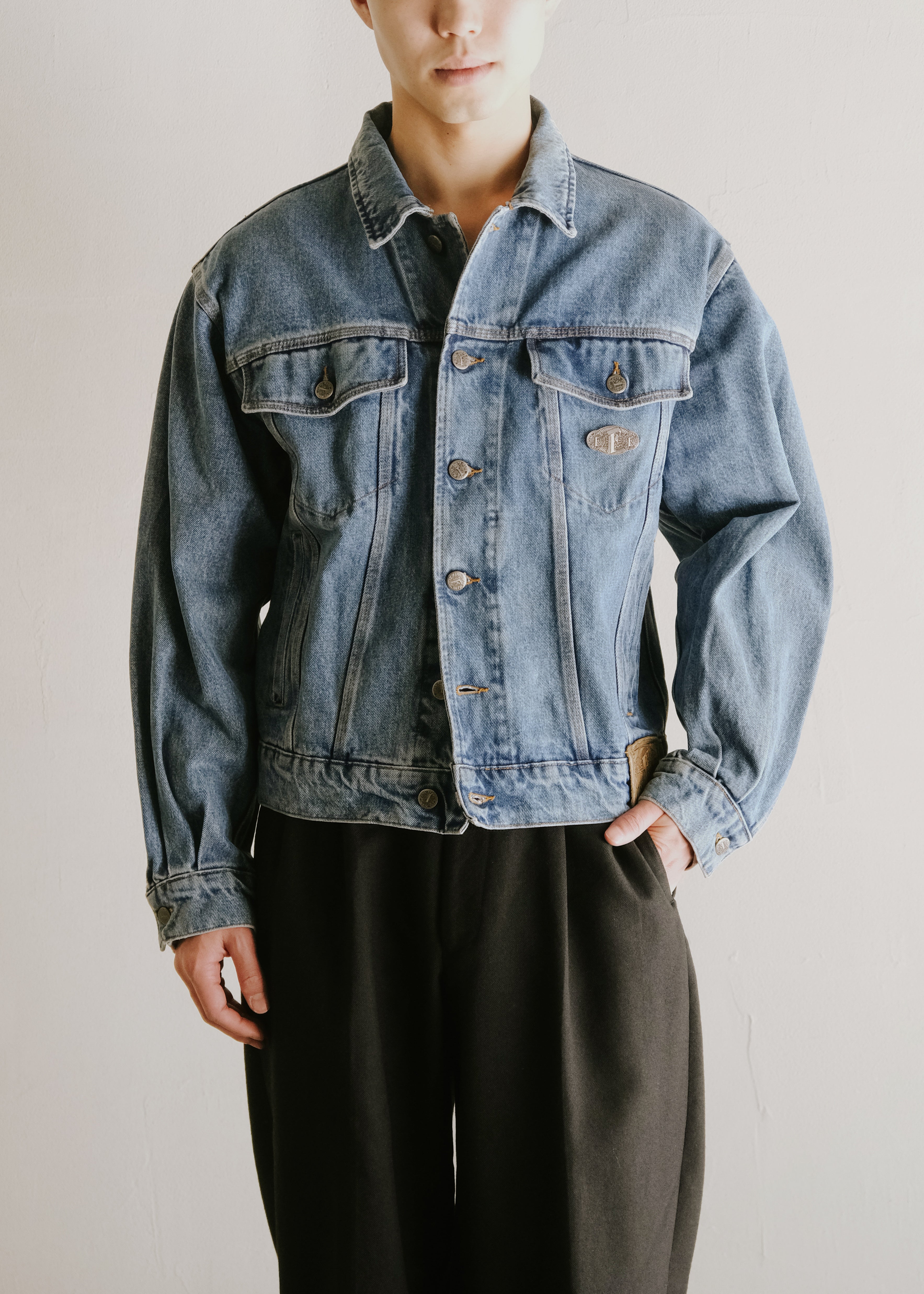 90's FERRE JEANS denim trucker jacket