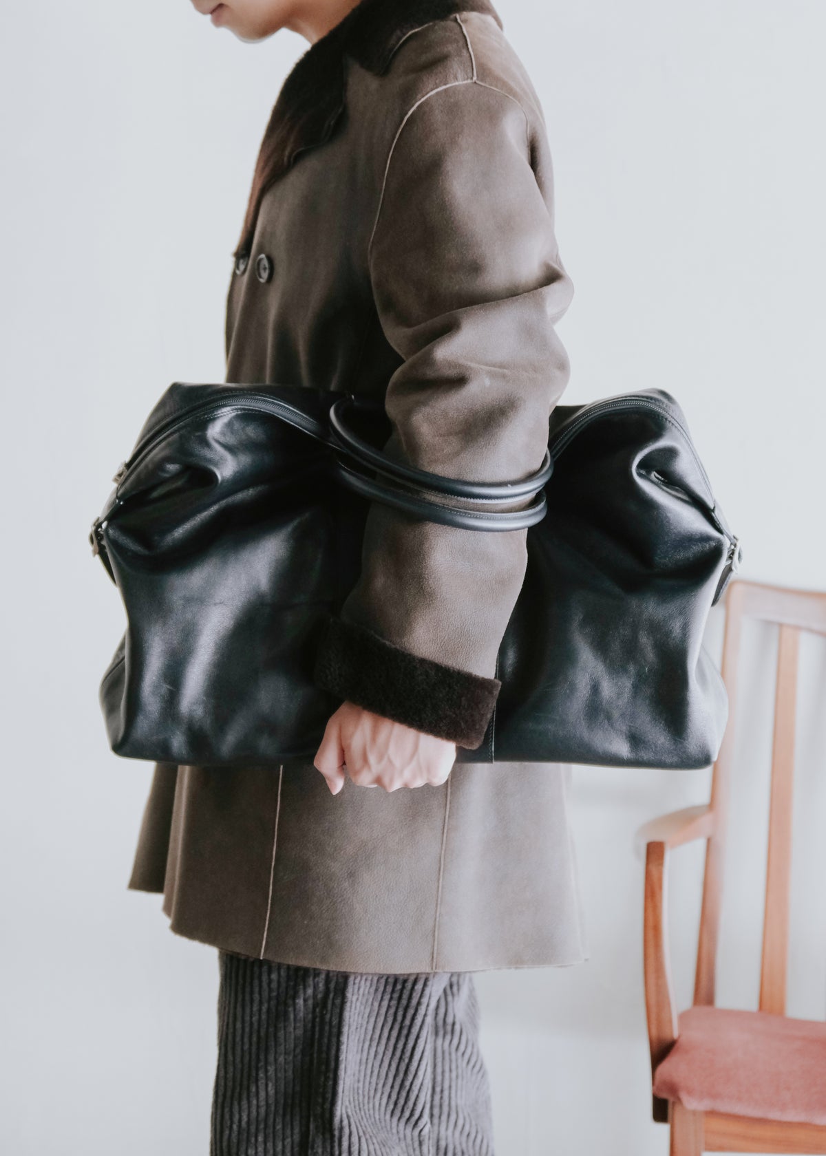 Mila Schon leather boston bag