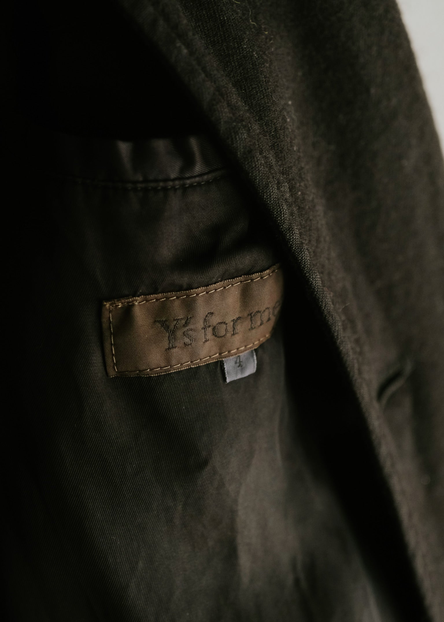 00's Y’s for men washed wool drawstring long balmacaan coat
