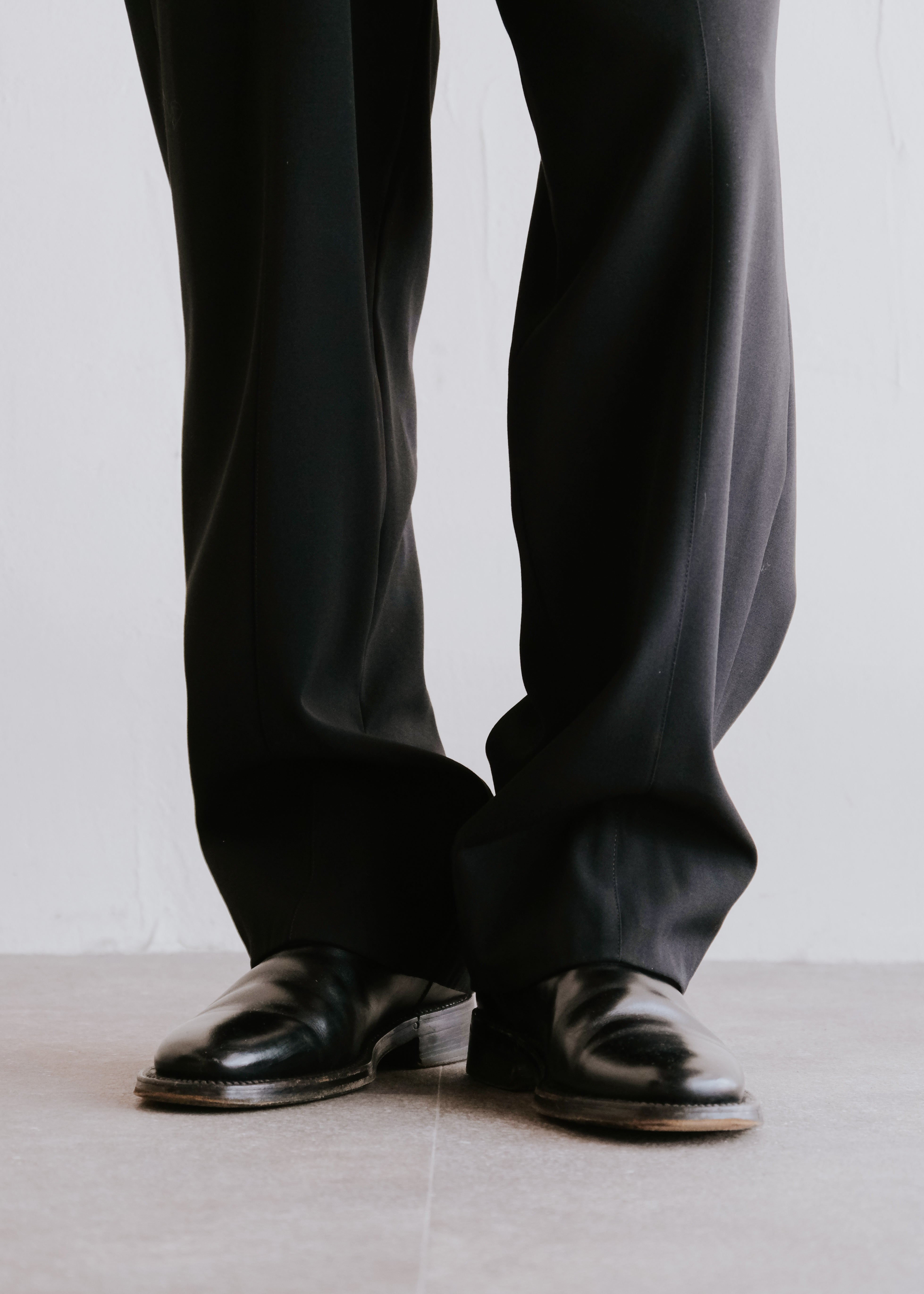 90-00's GIORGIO ARMANI center seam pure wool wide trousers