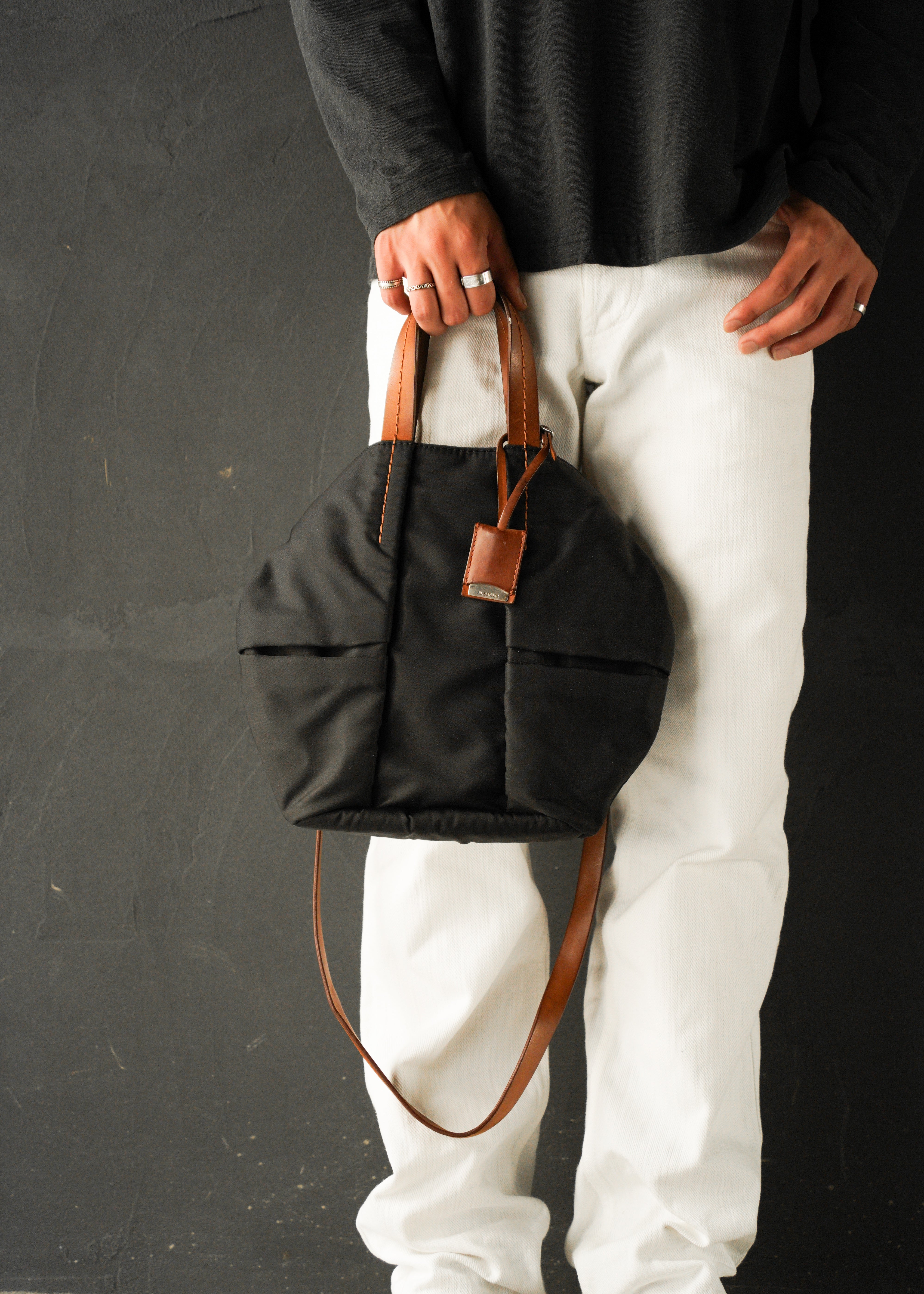 Jil sander 2 way nylon shoulder bag