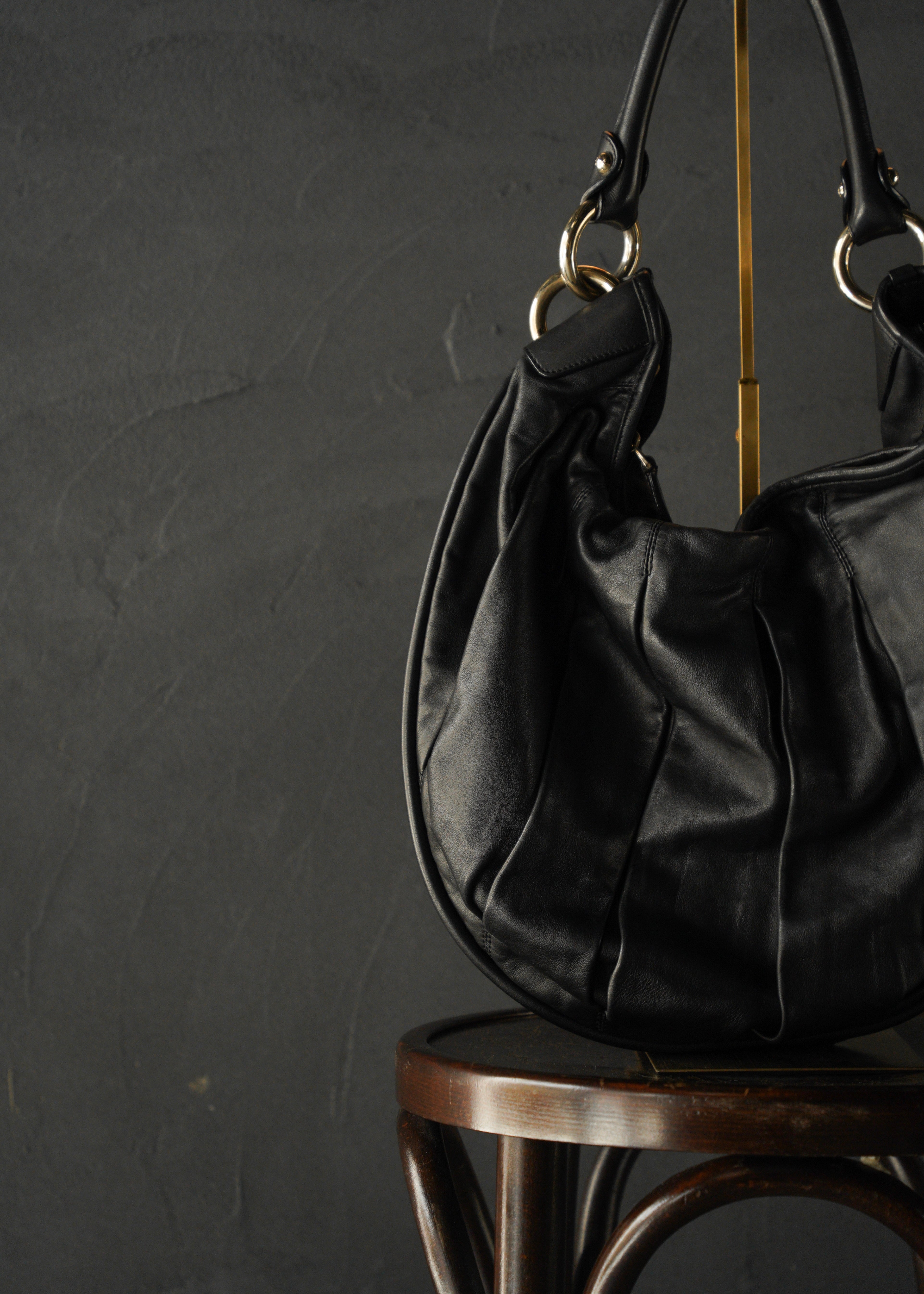 BALLY pleated leather one shoulder bag