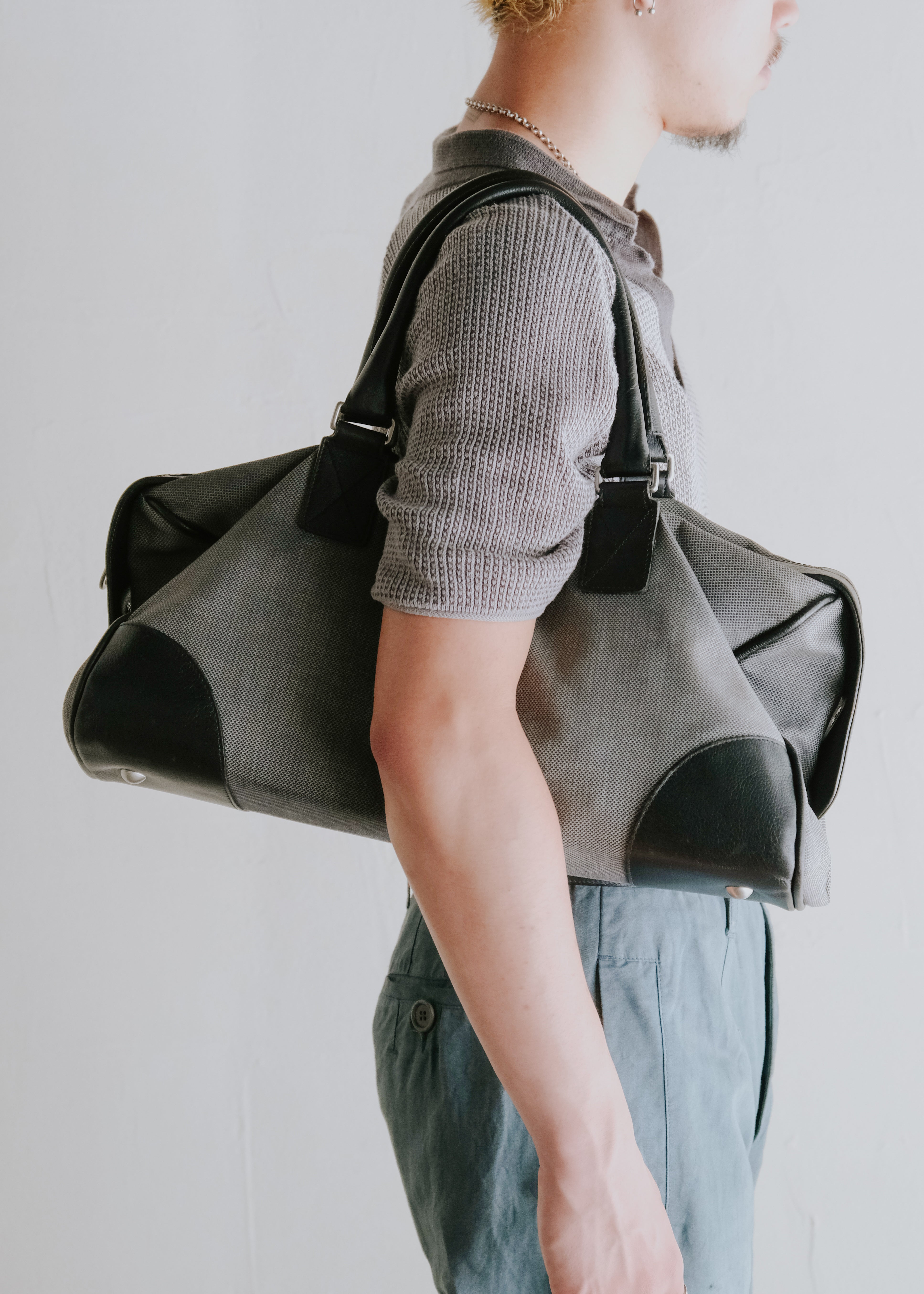 00-10's BOTTEGA VENETA leather combination boston bag