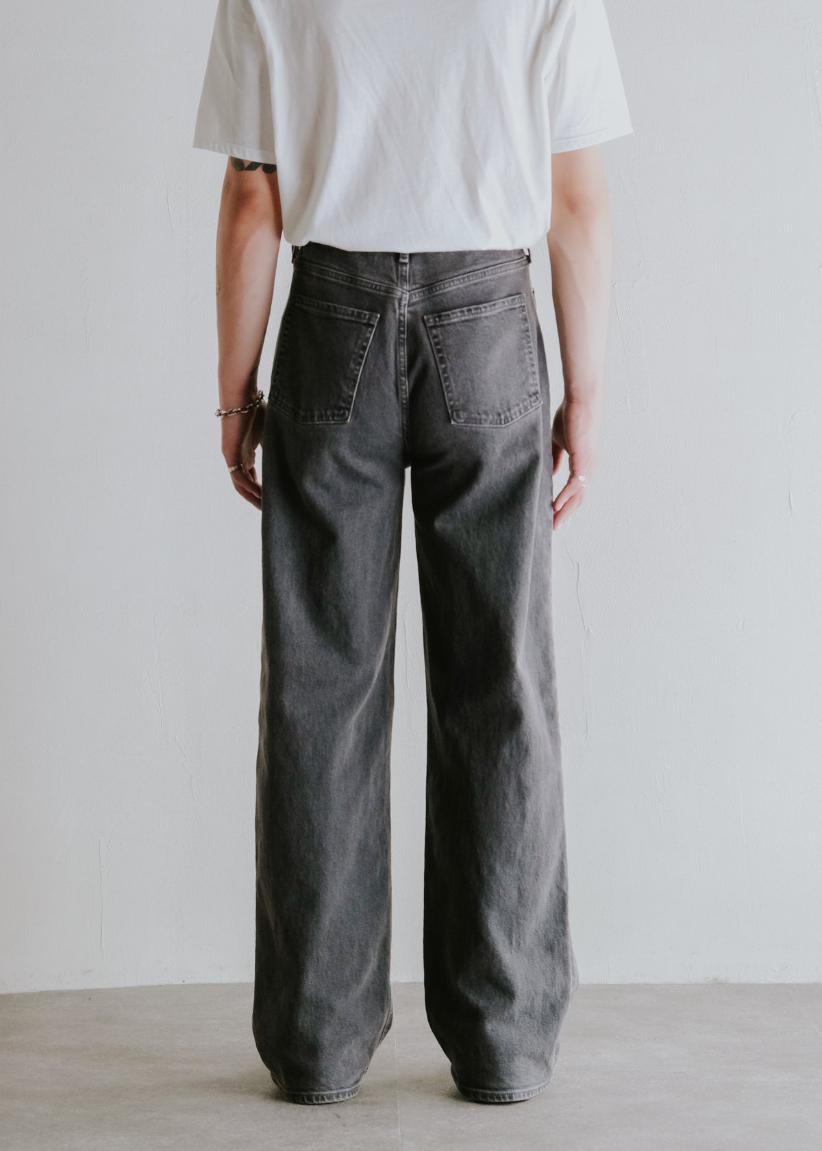 old navy wide leg denim trousers