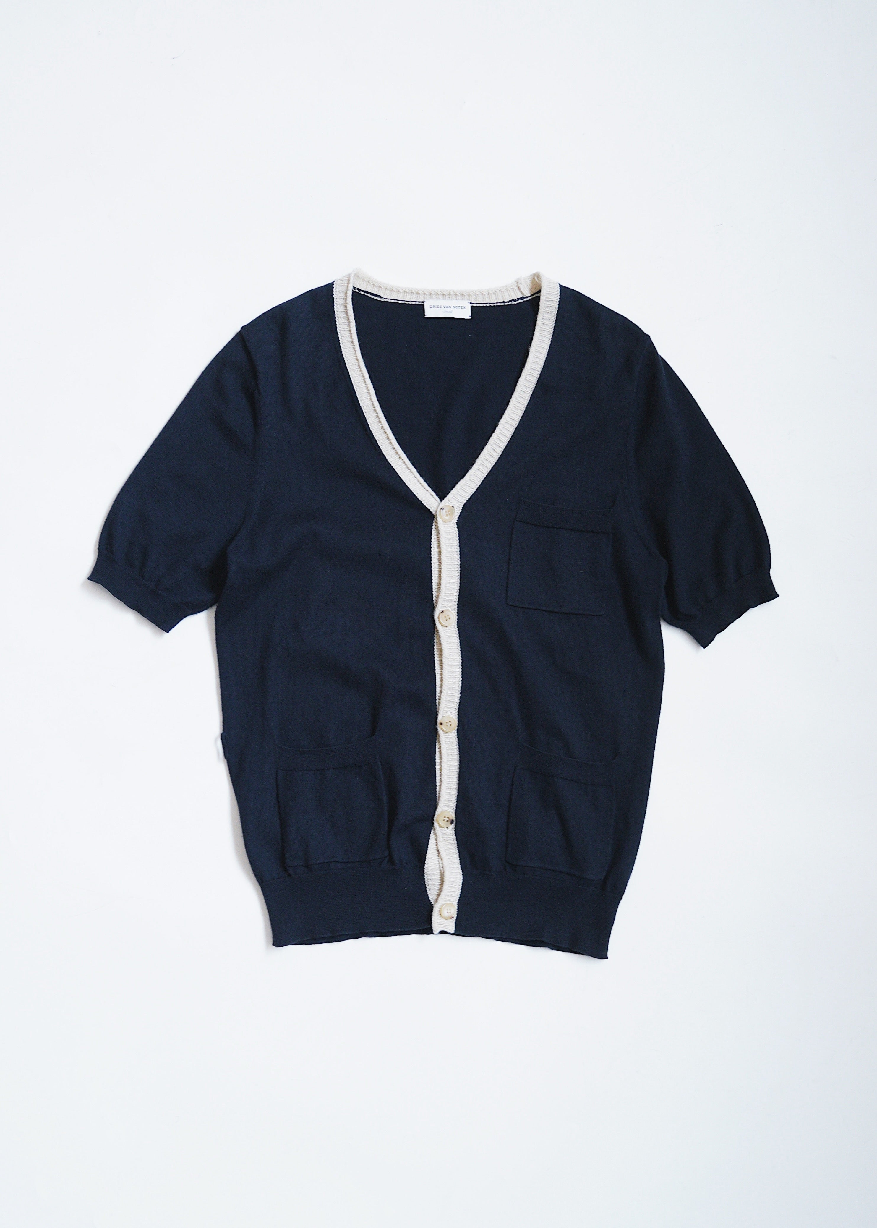 10's DRIES VAN NOTEN short sleeve cotton knit cardigan