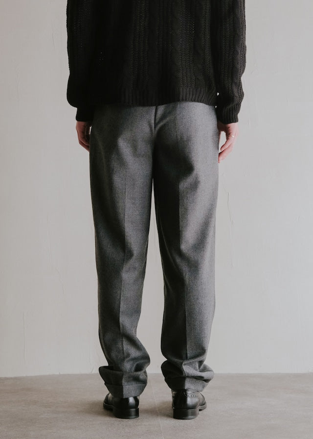 80's tucked wool wide tapered slacks