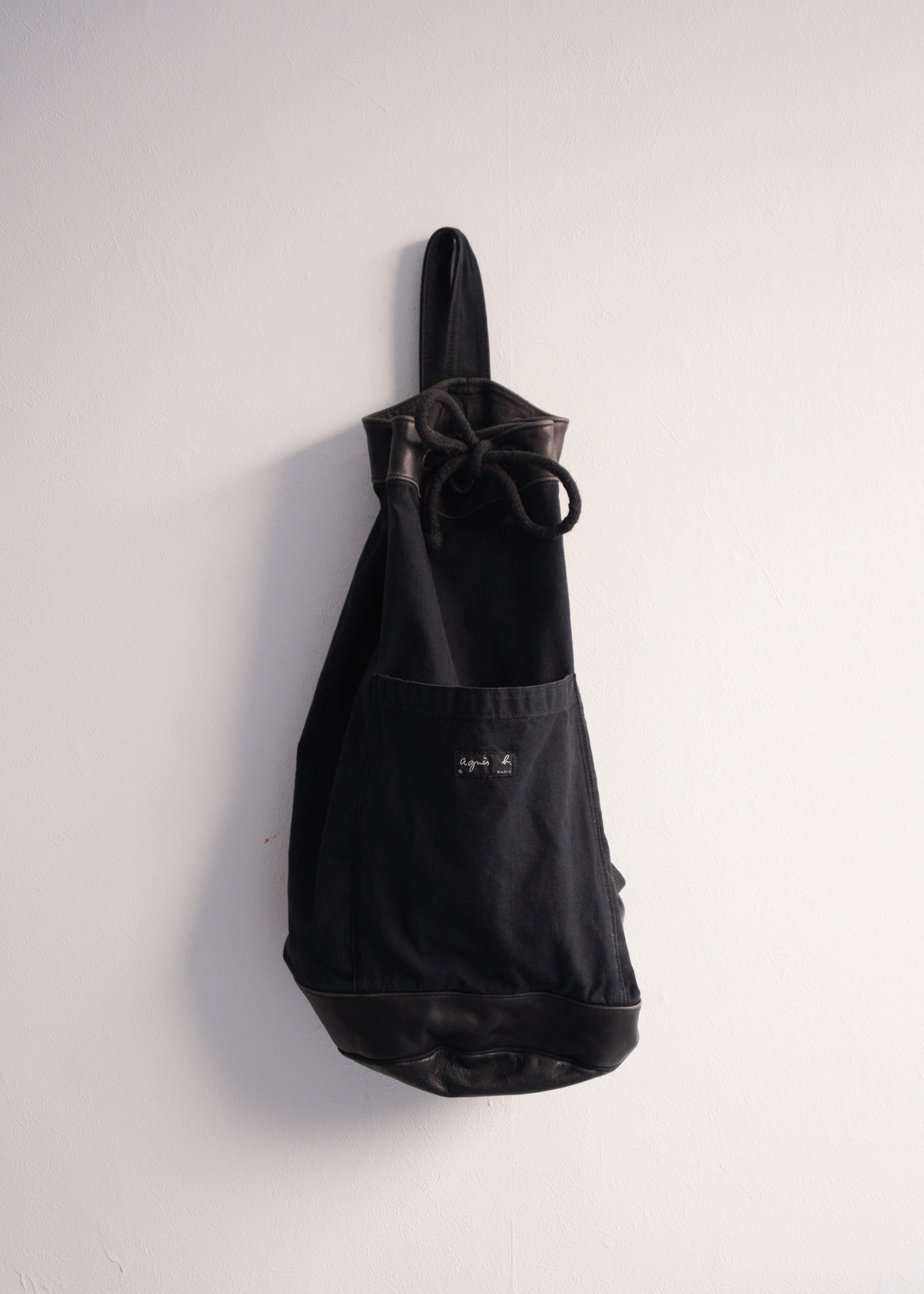 90's agnes b. switching cotton leather bonsack