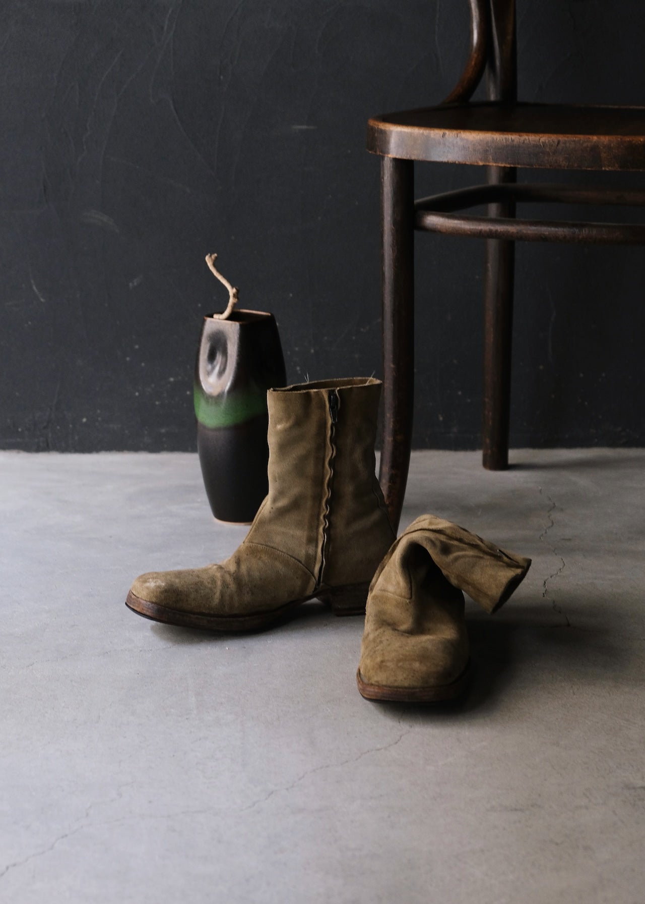Martin Margiela 03AW Square toe side zip boots
