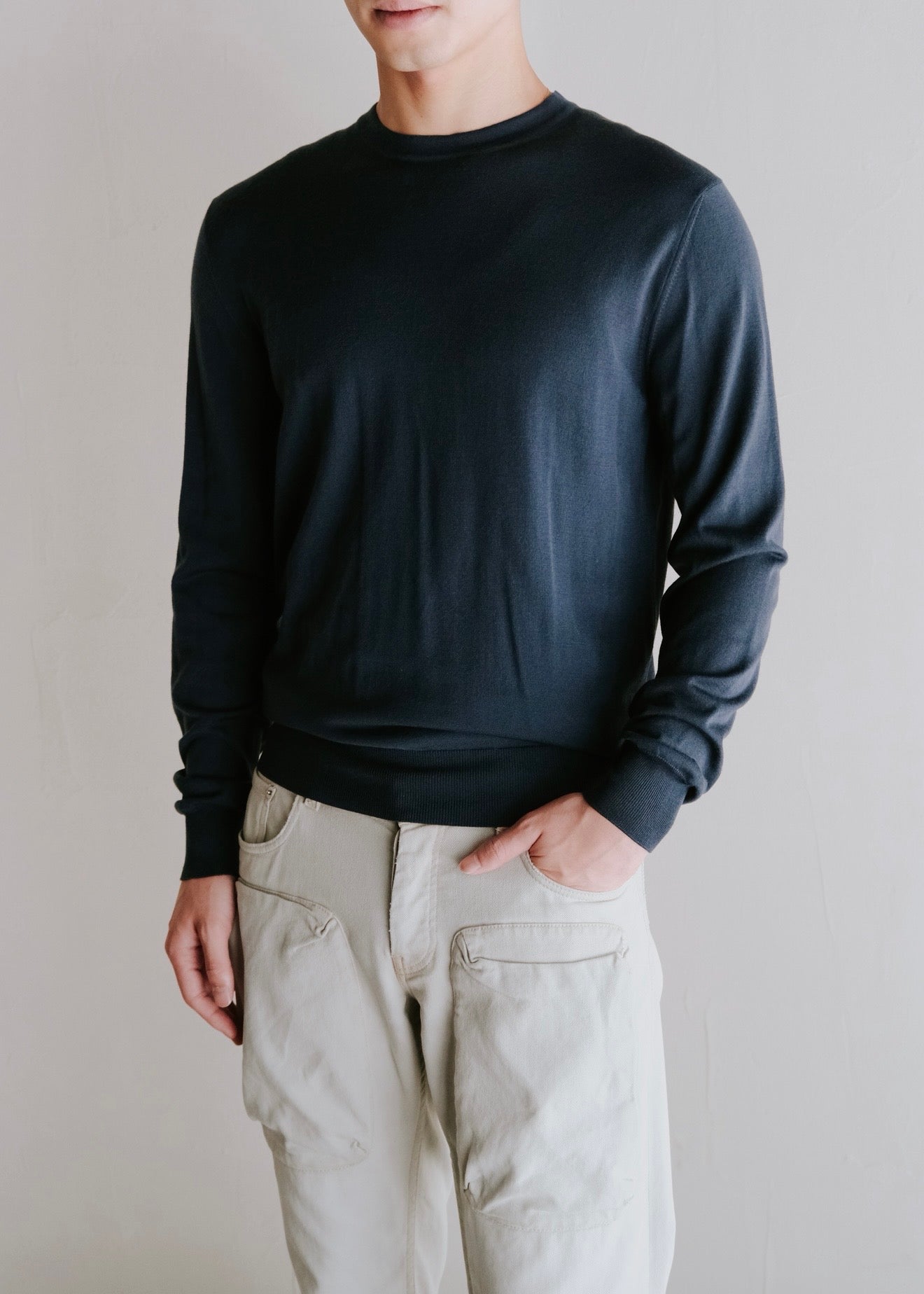 00-10's HERMÈS crew neck wool knit