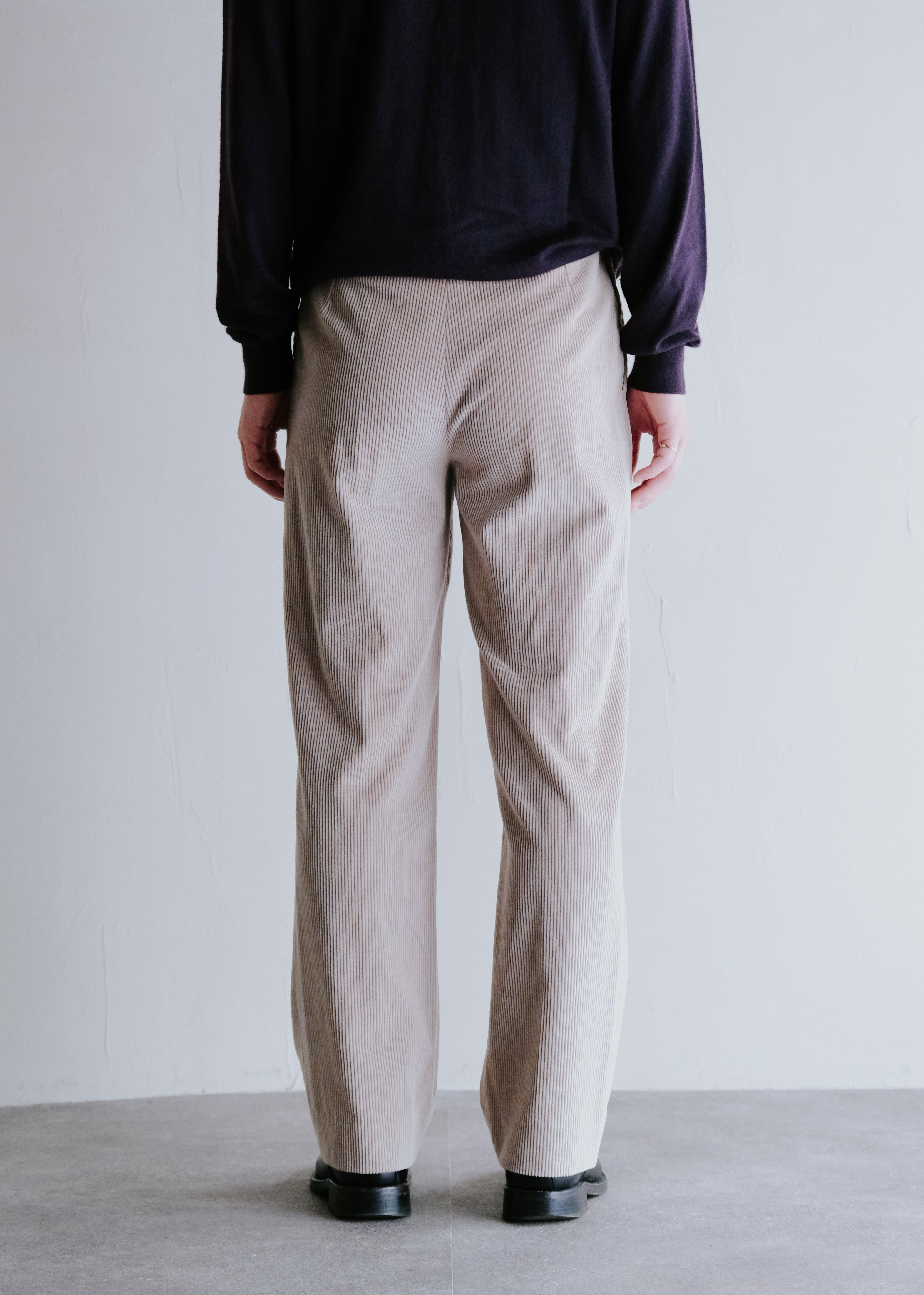 HERMÈS 00aw by Martin Margiela cotton cashmere corduroy straight trousers
