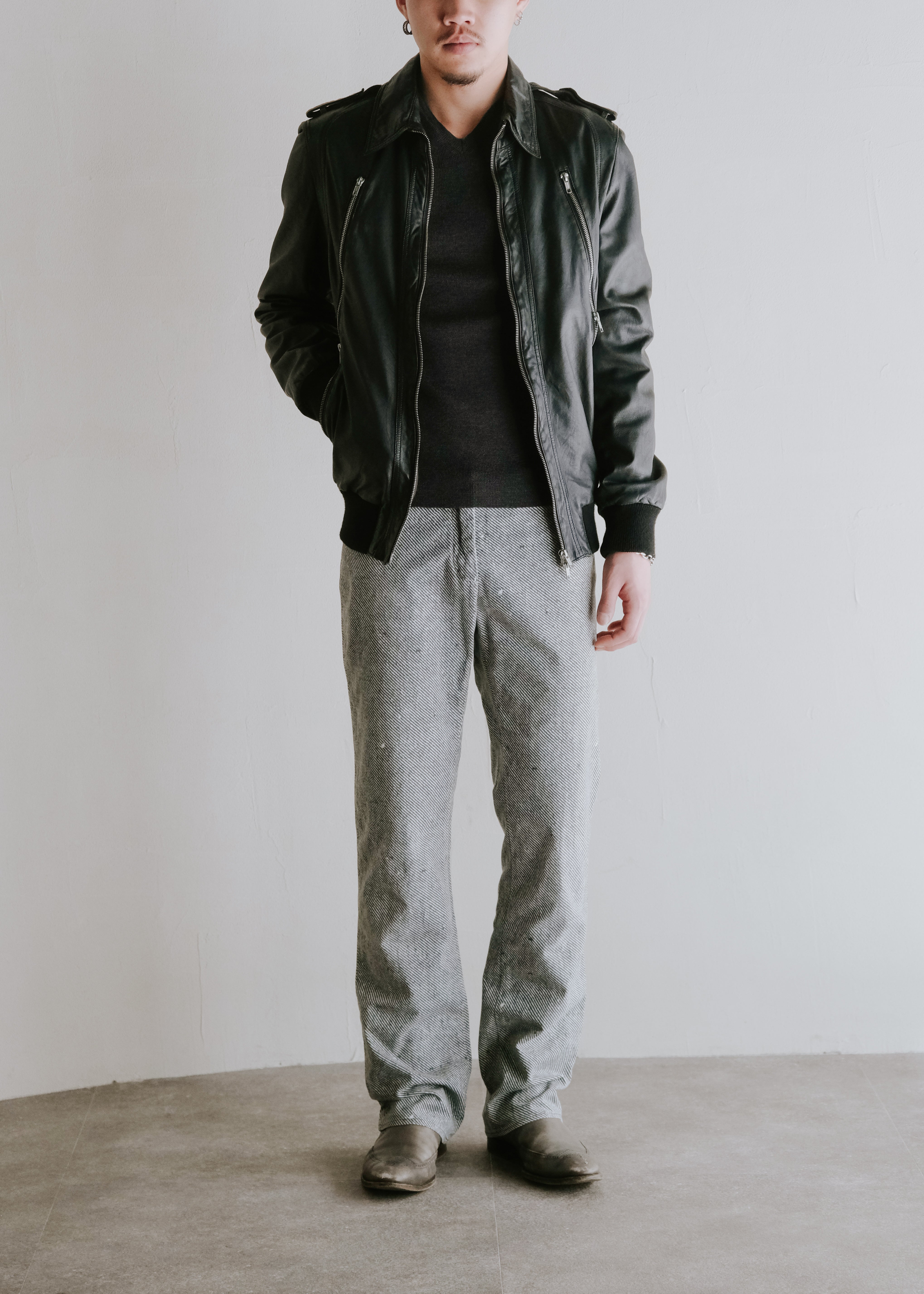 【10 Corso Como】Martin Margiela ⑥ 04SS slim stripe bootcut cotton trousers
