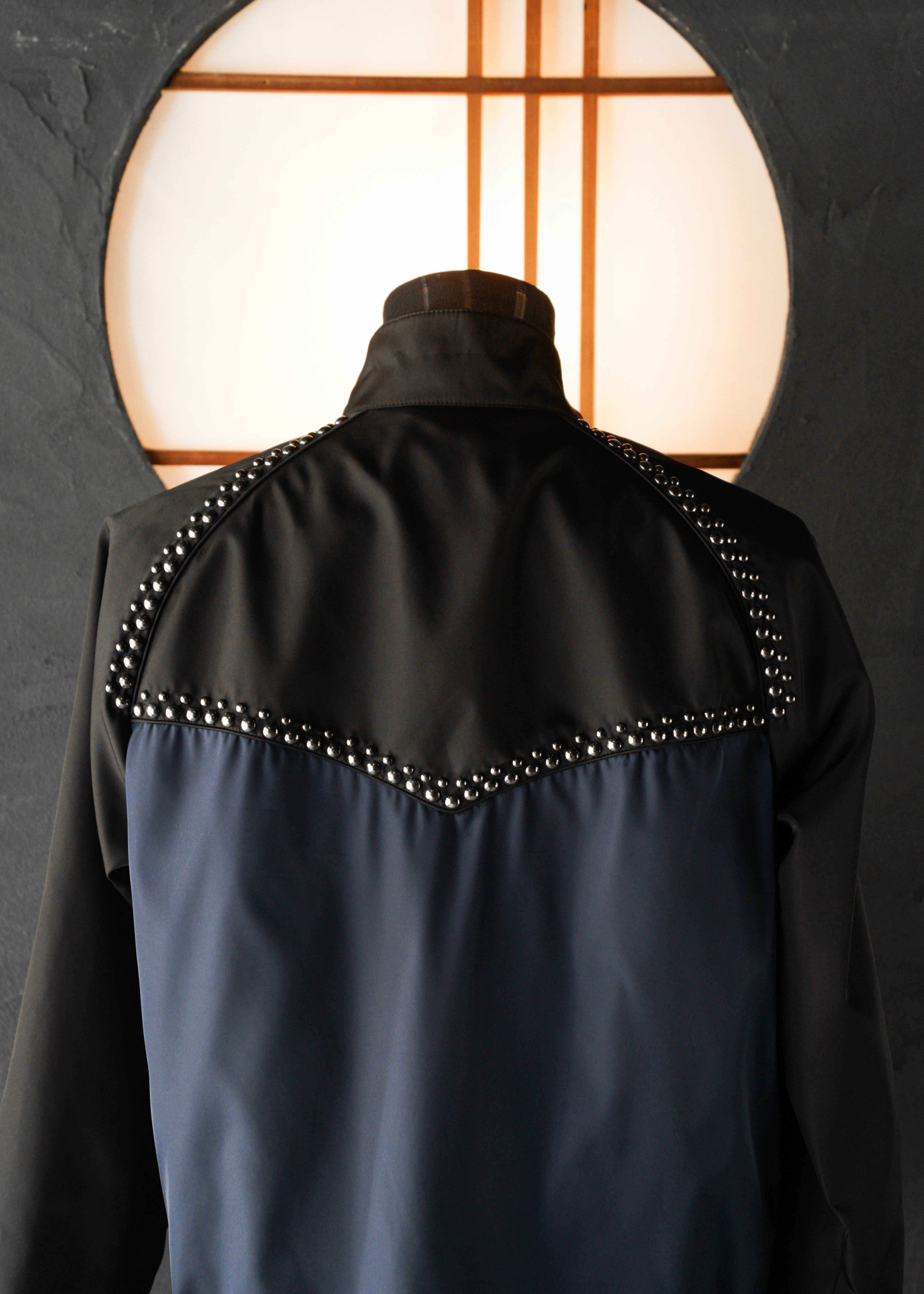 PRADA 12SS bicolor nylon studs blouson