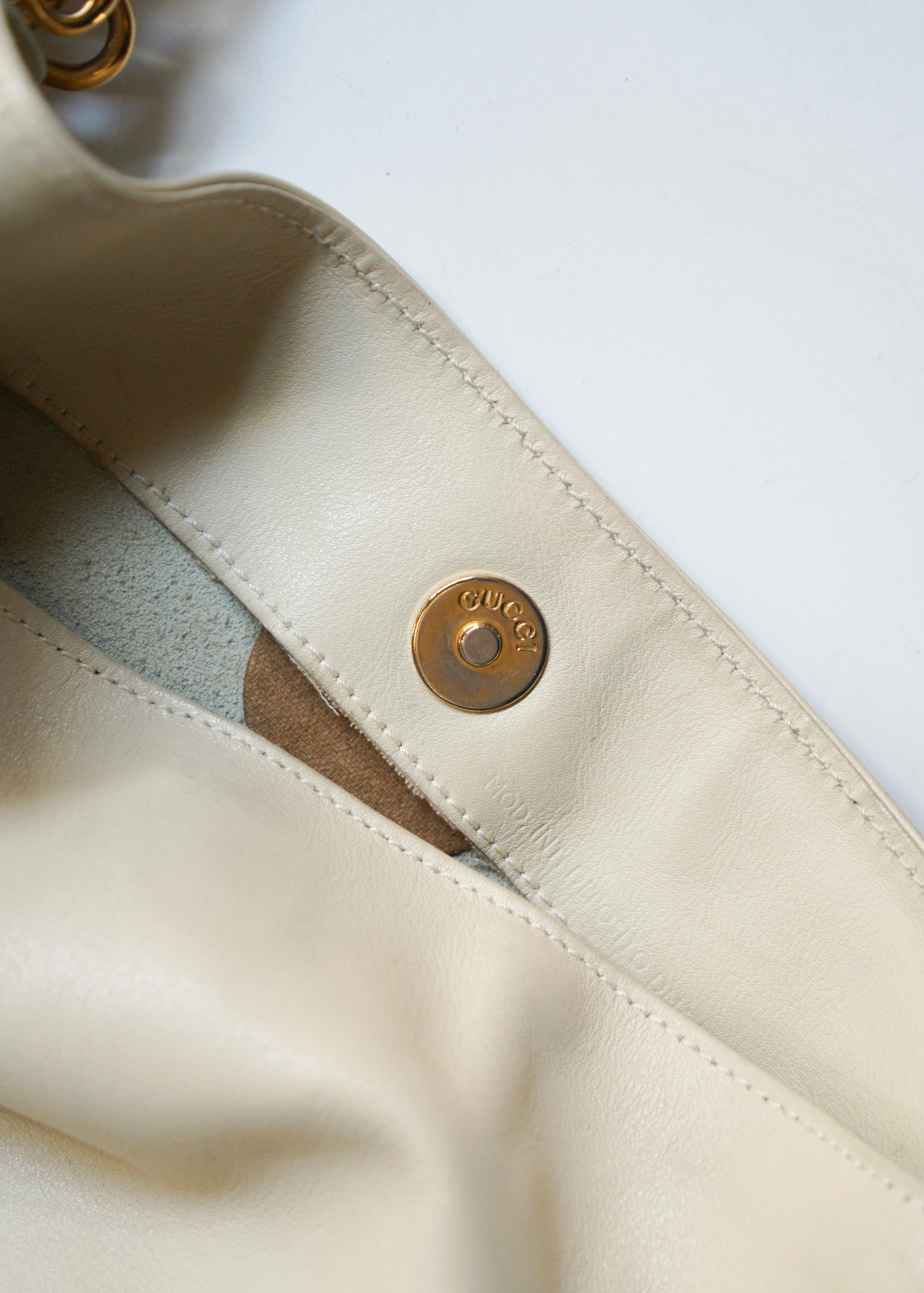 GUCCI bamboo handle 2 way leather shoulder bag