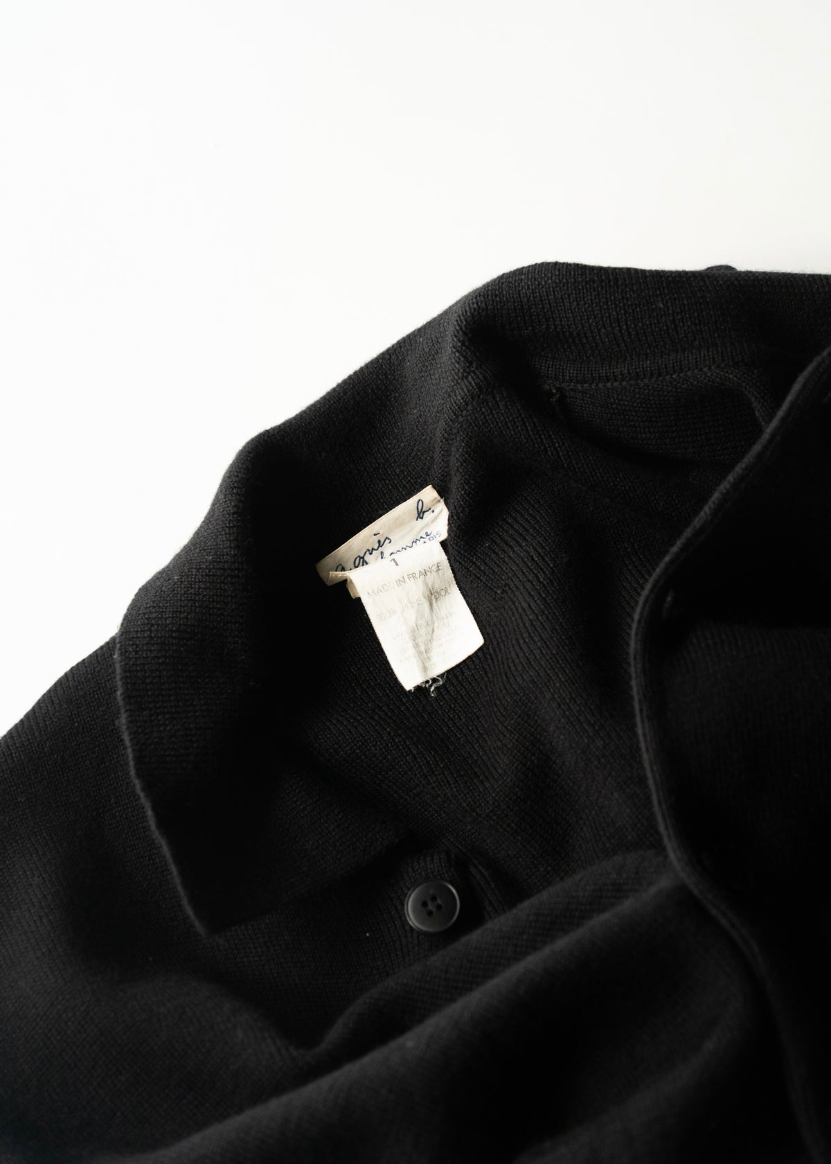 90's agnes b. homme collared wool cardigan