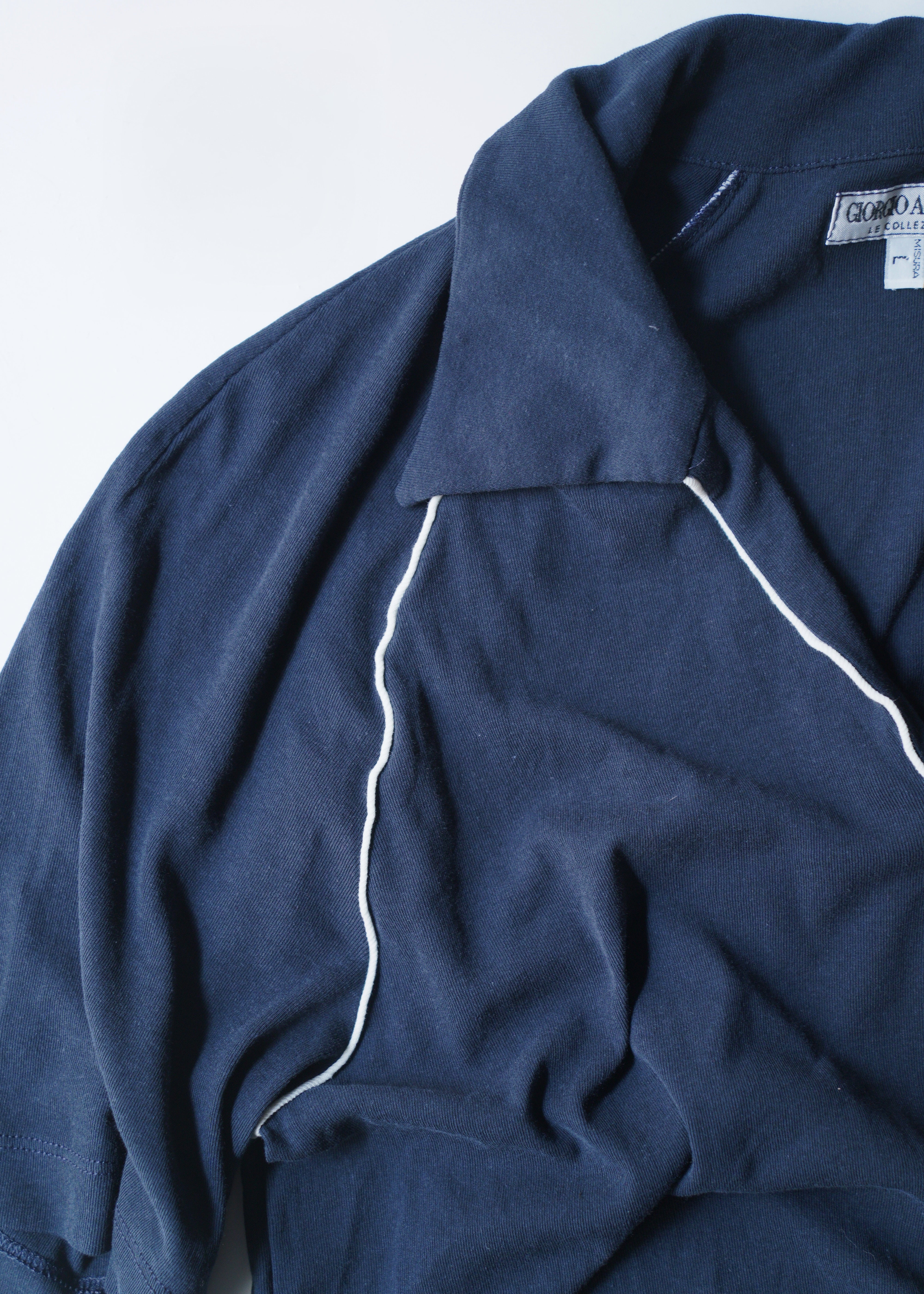 90's GIORGIO ARMANI piping skipper polo shirt