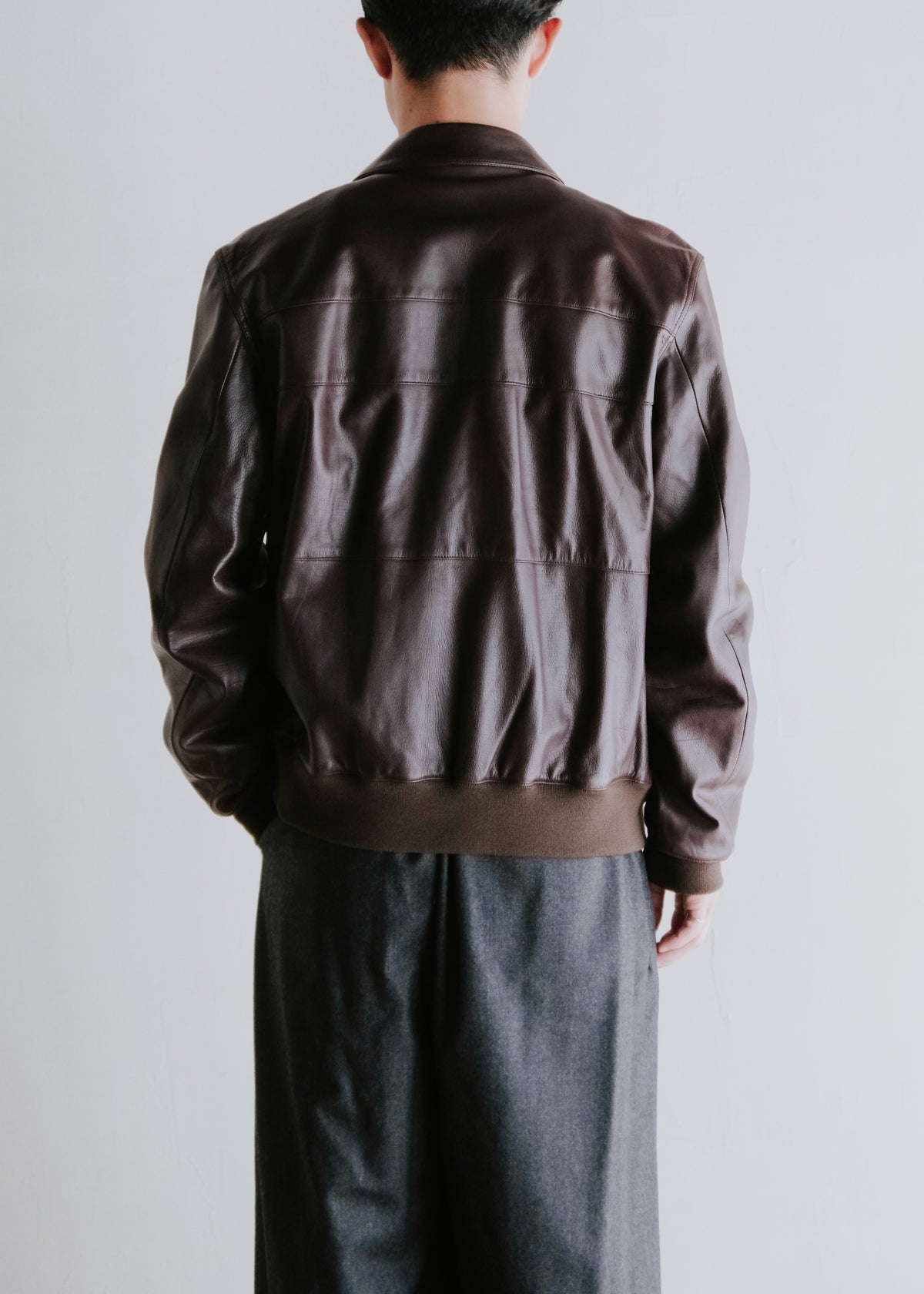 90-00's Salvatore Ferragamo 4 pockets zip up leather blouson