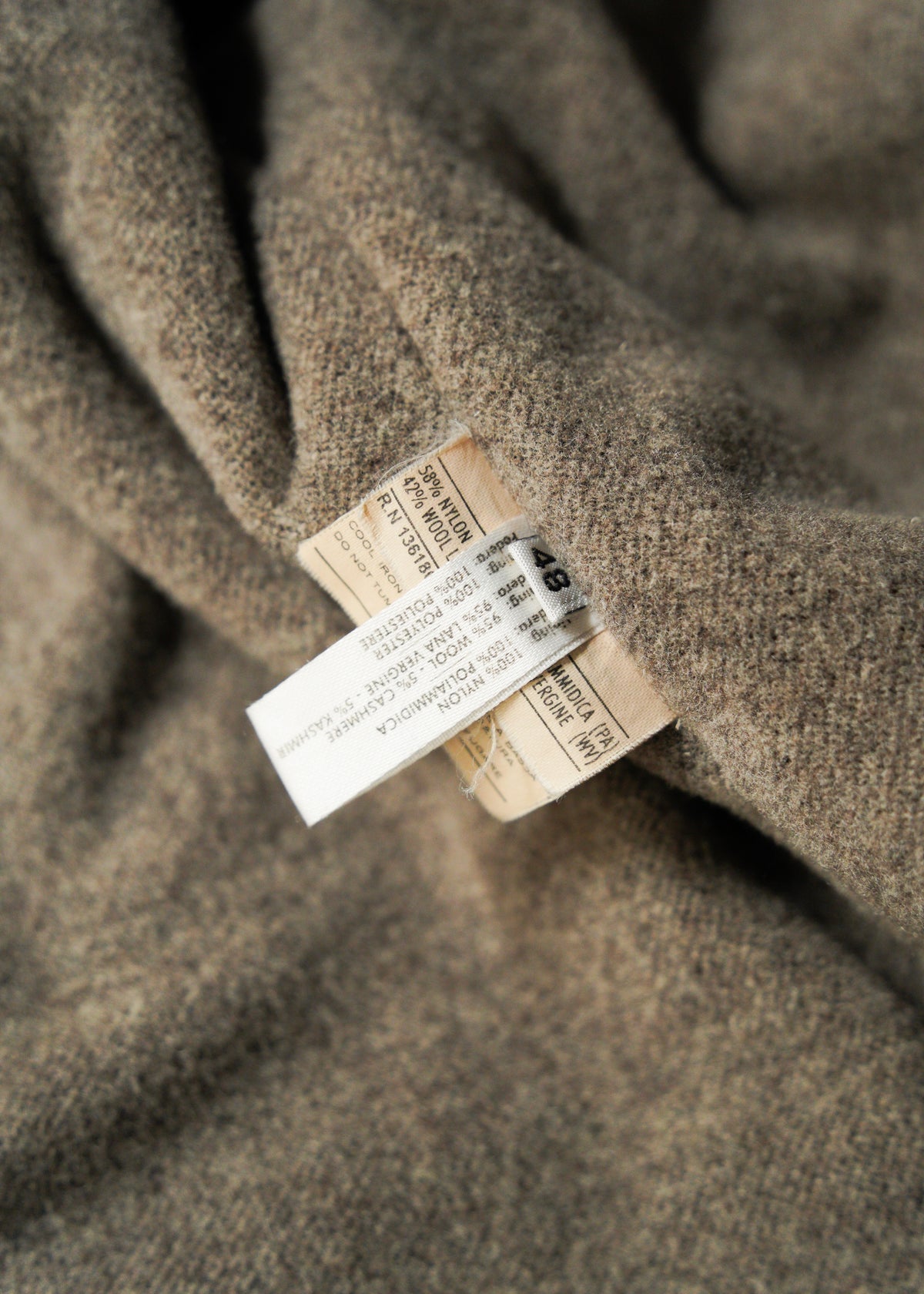 90-00’s Salvatore Ferragamo fly front wool blend nylon half coat