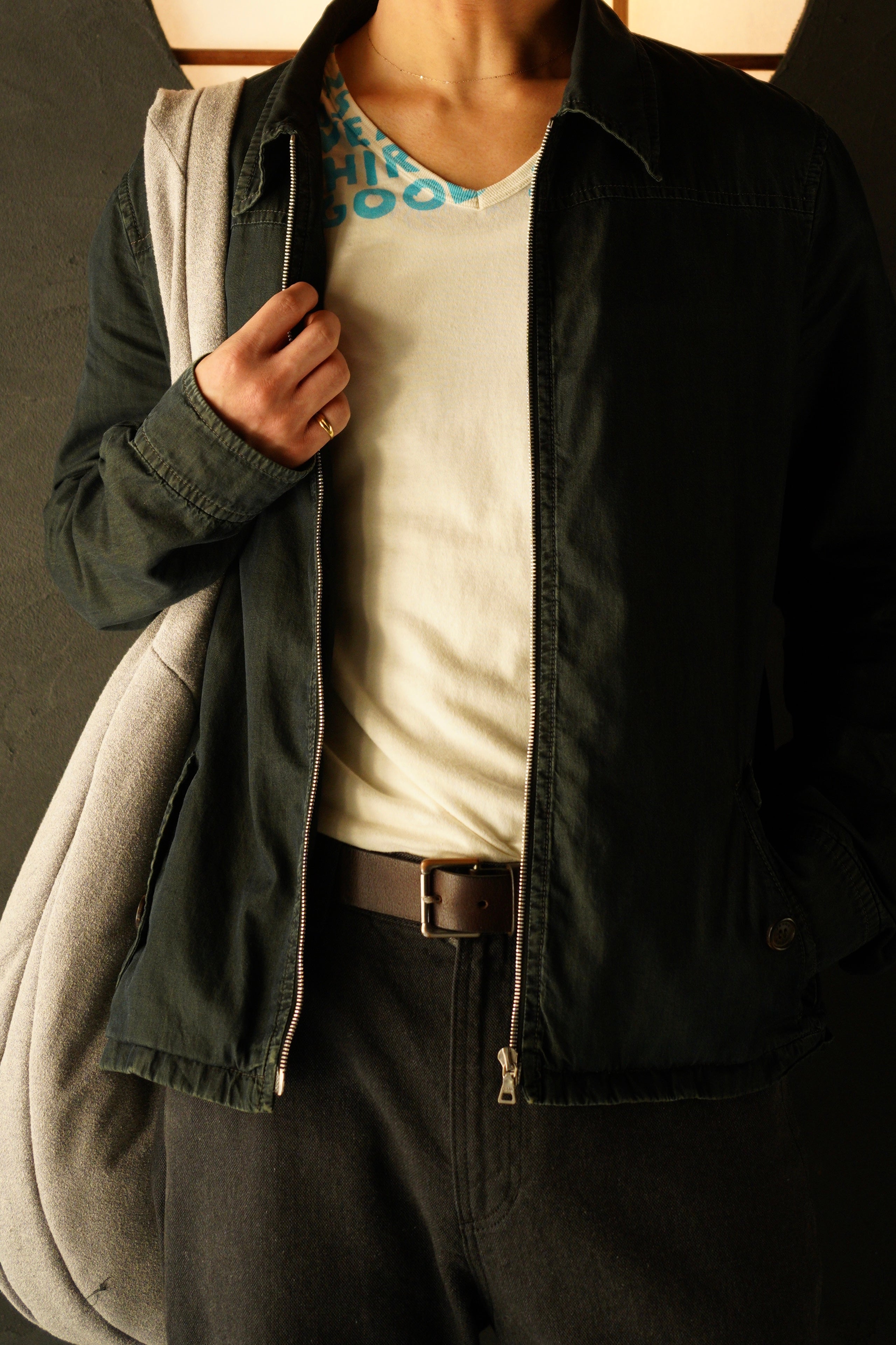00's PRADA over dye drizzler jacket