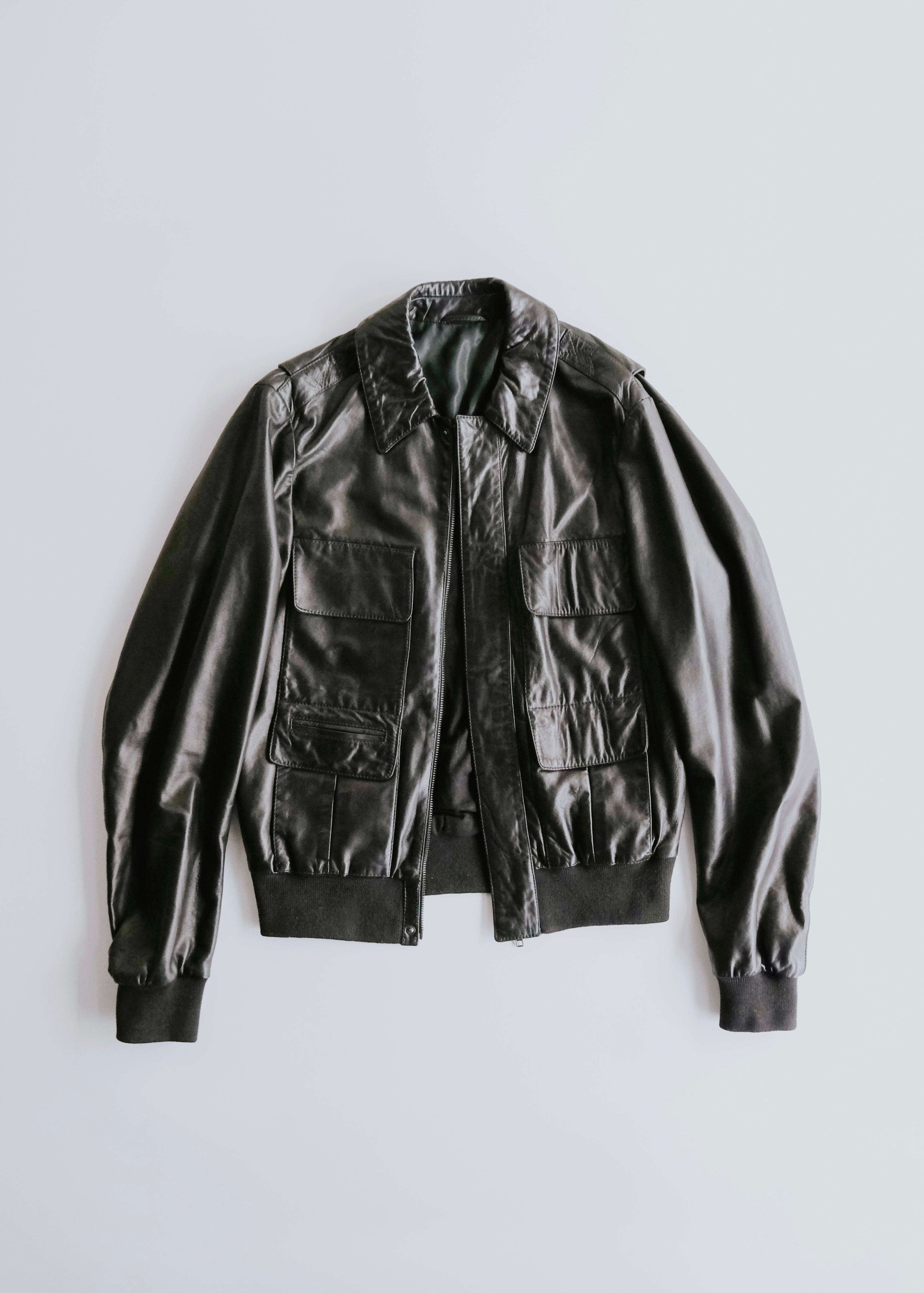 Martin Margiela 08SS multiple pocket military leather jacket