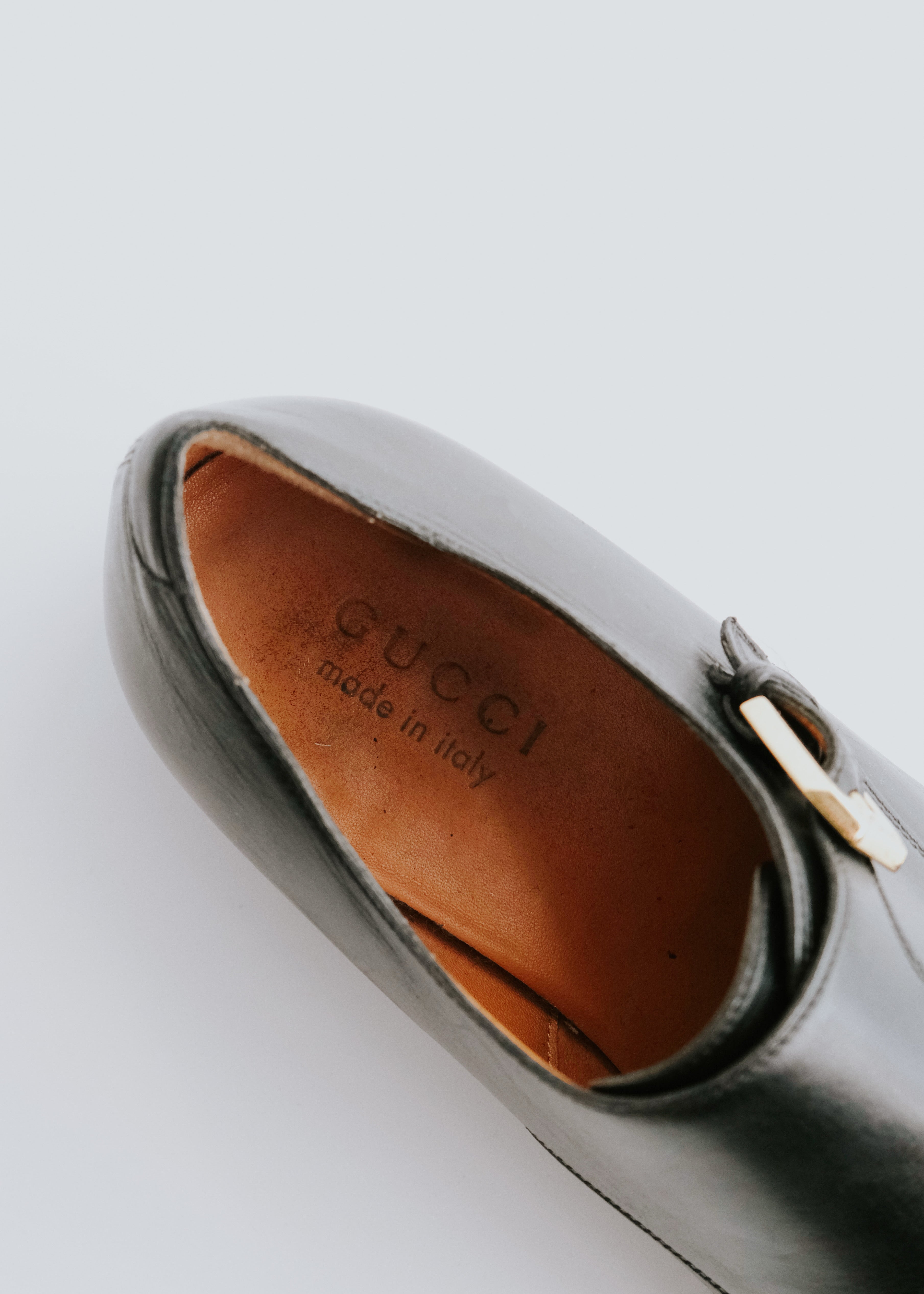 GUCCI double monk strap leather shoes