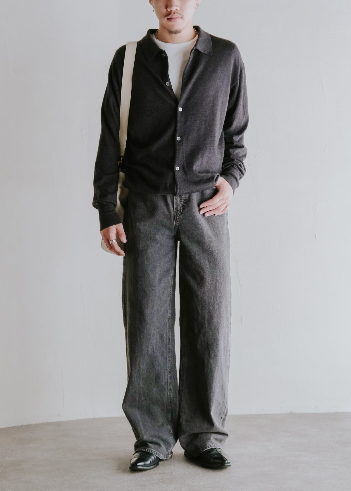 old navy wide leg denim trousers