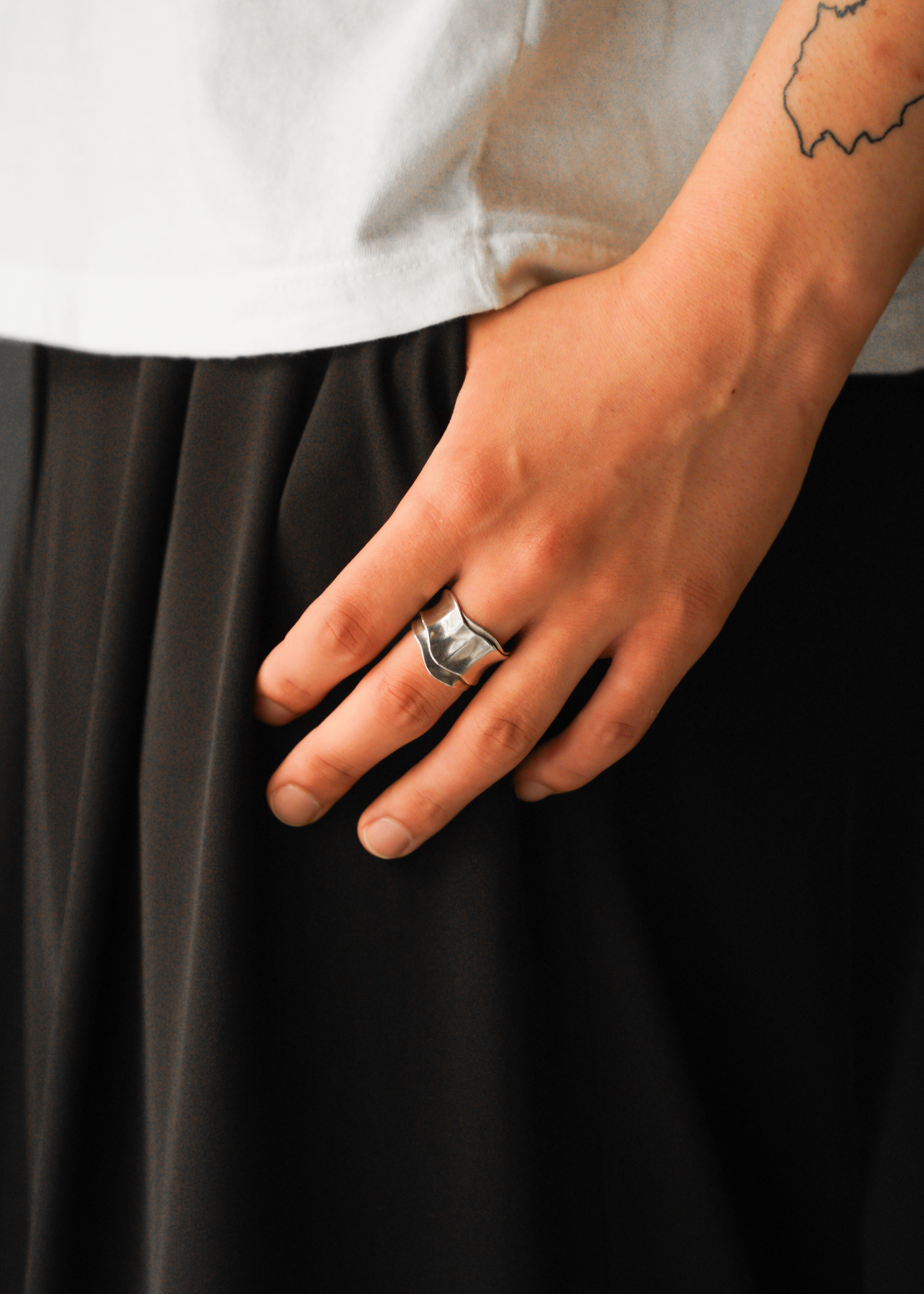 Layered design silver 925 ring