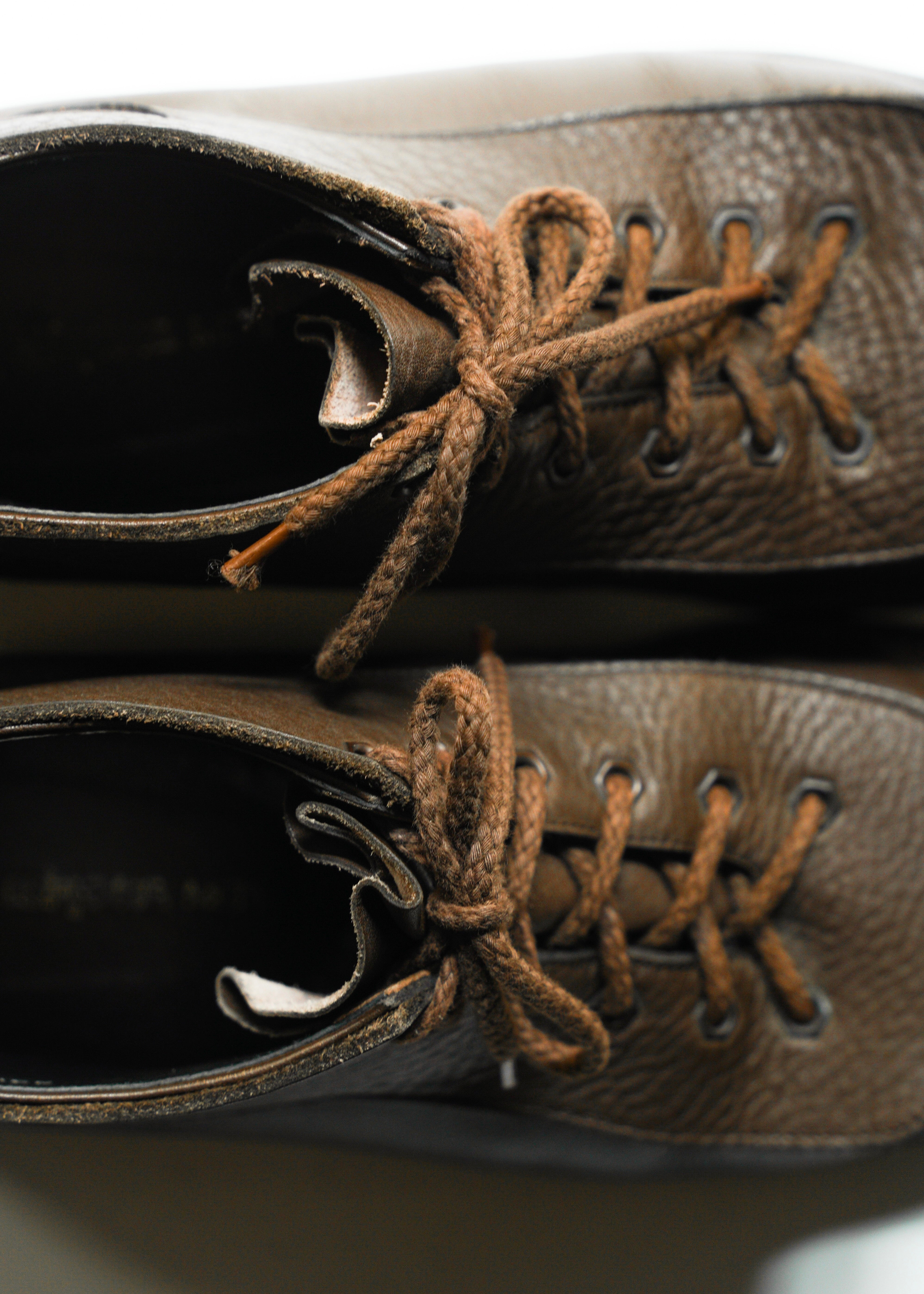 80’s ISSEY MIYAKE lace up leather ankle boots