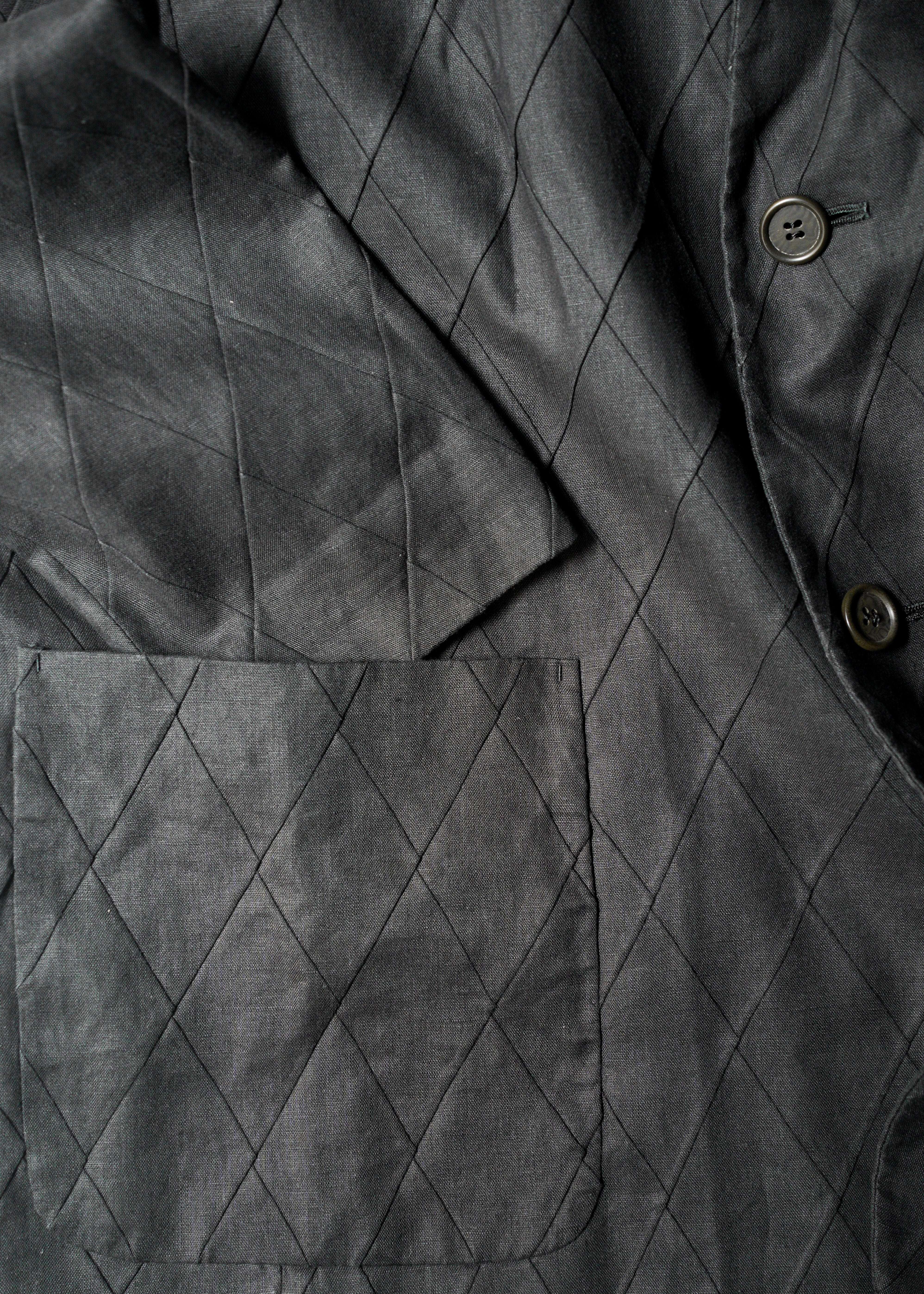 ISSEY MIYAKE MEN 02SS diamond stitch 3 b linen tailored jacket