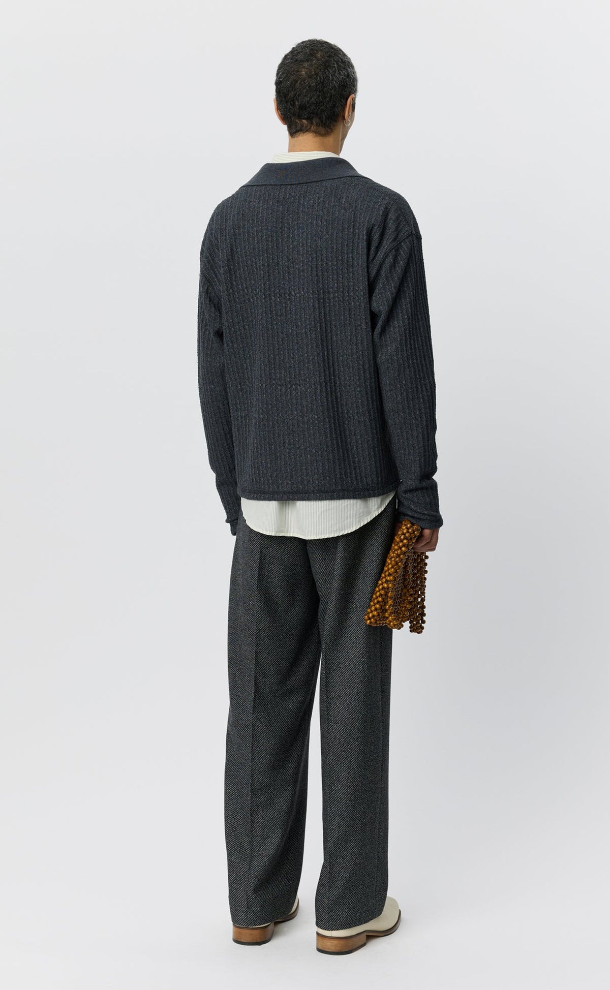 mfpen 26AW Rolodex Polo / Grey Bouclé Rib